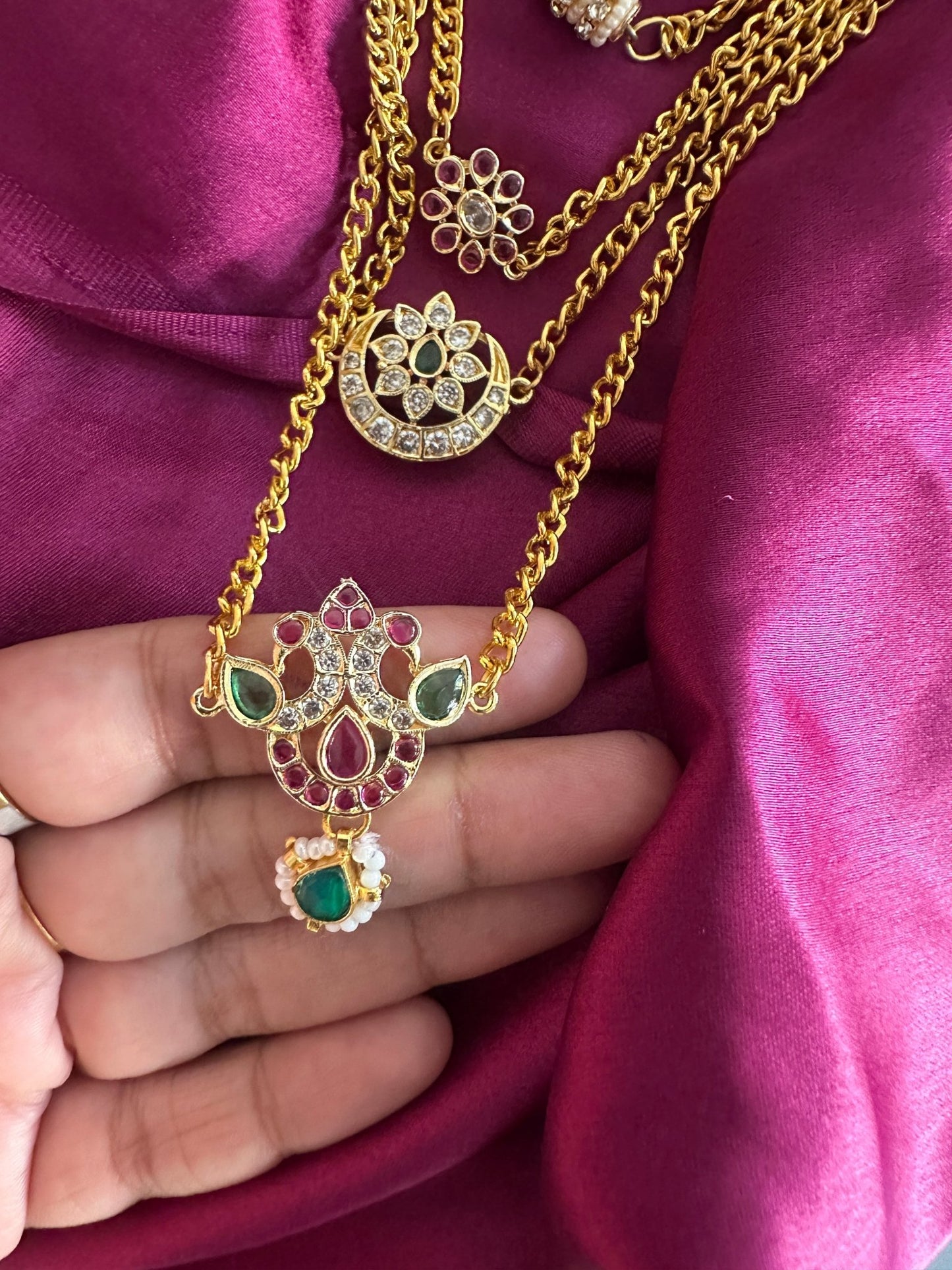 4 - layered polki necklace - Kalakari