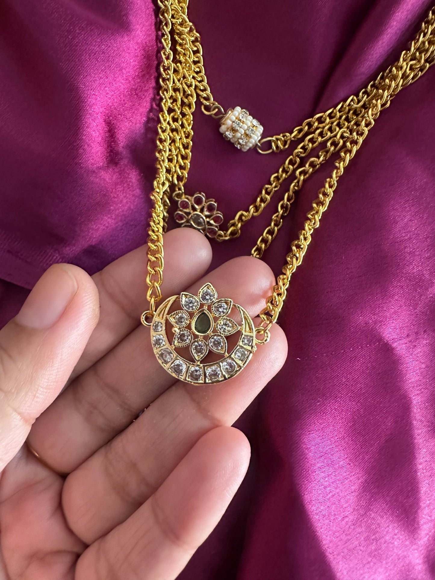 4 - layered polki necklace - Kalakari