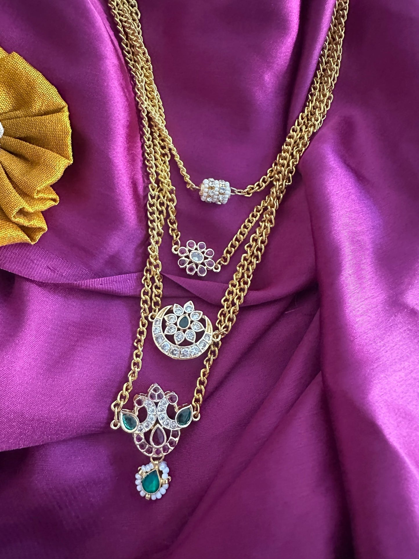 4 - layered polki necklace - Kalakari
