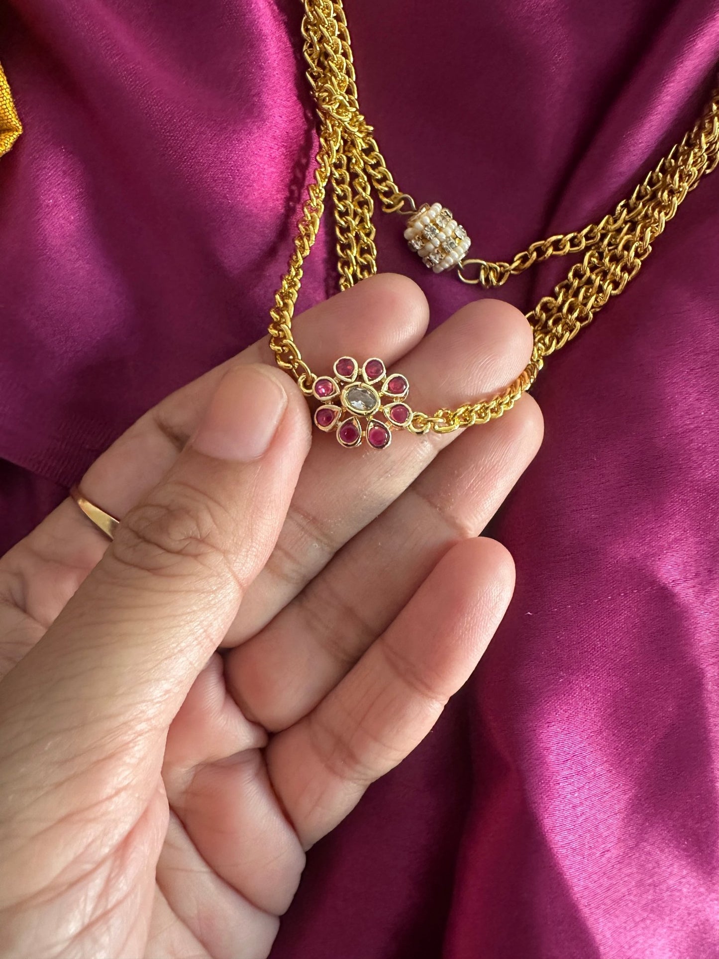 4 - layered polki necklace - Kalakari