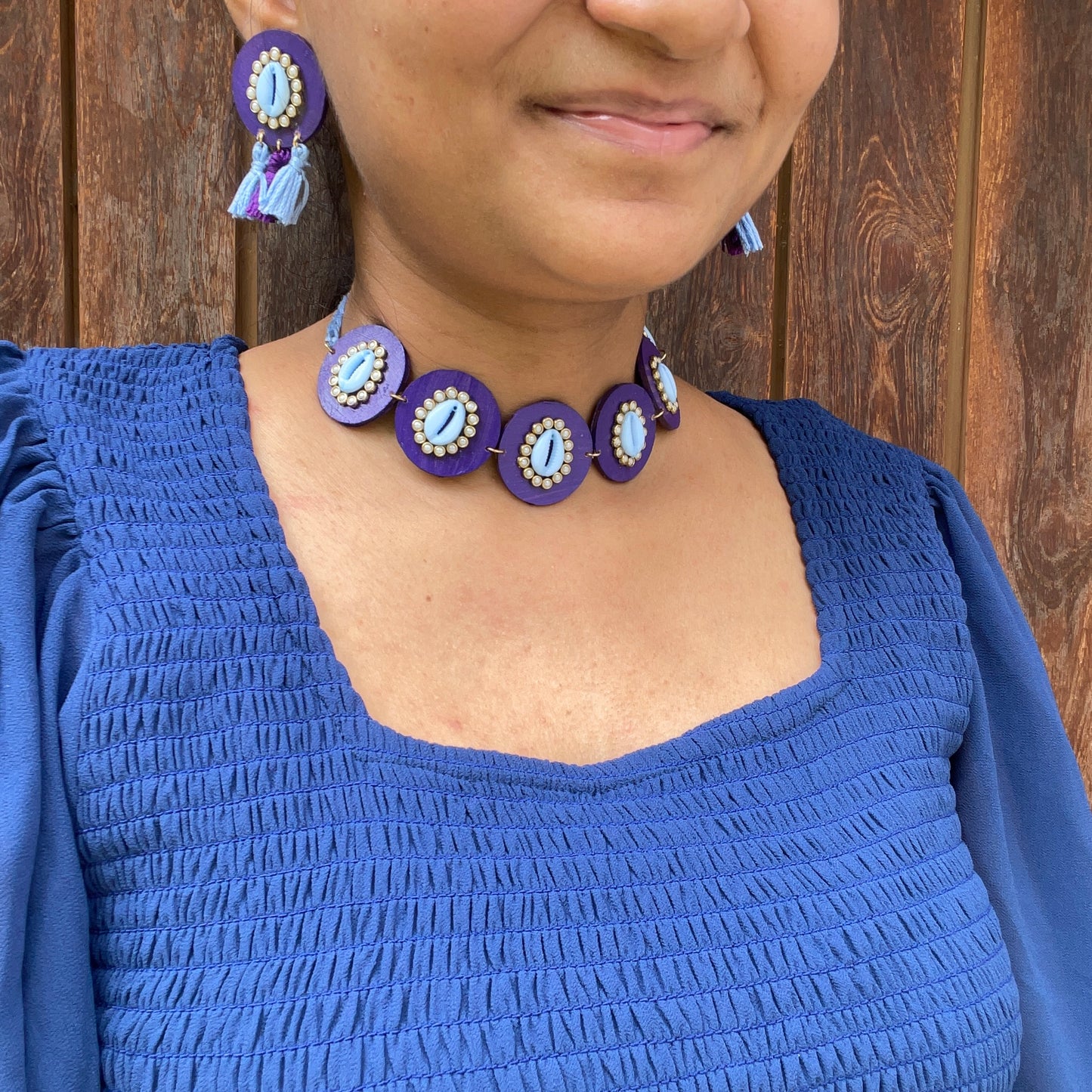 Purple shell necklace