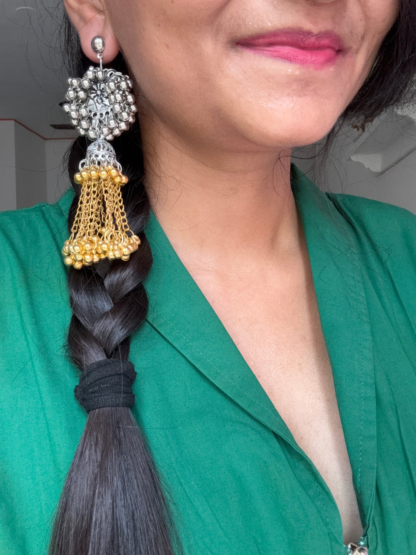Floral ghunghroo jhumkas
