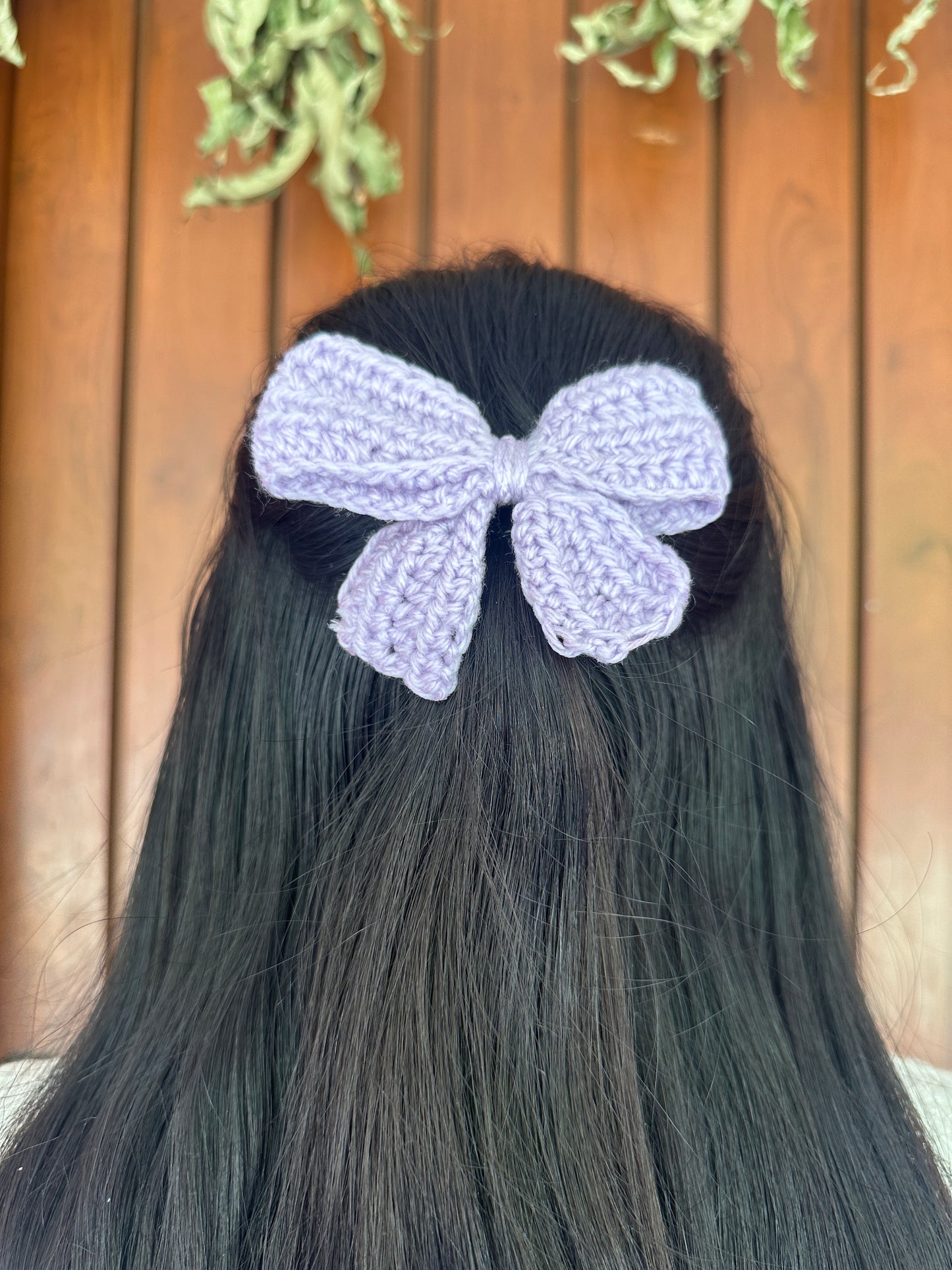 Cute crochet mini hairbow (purple)