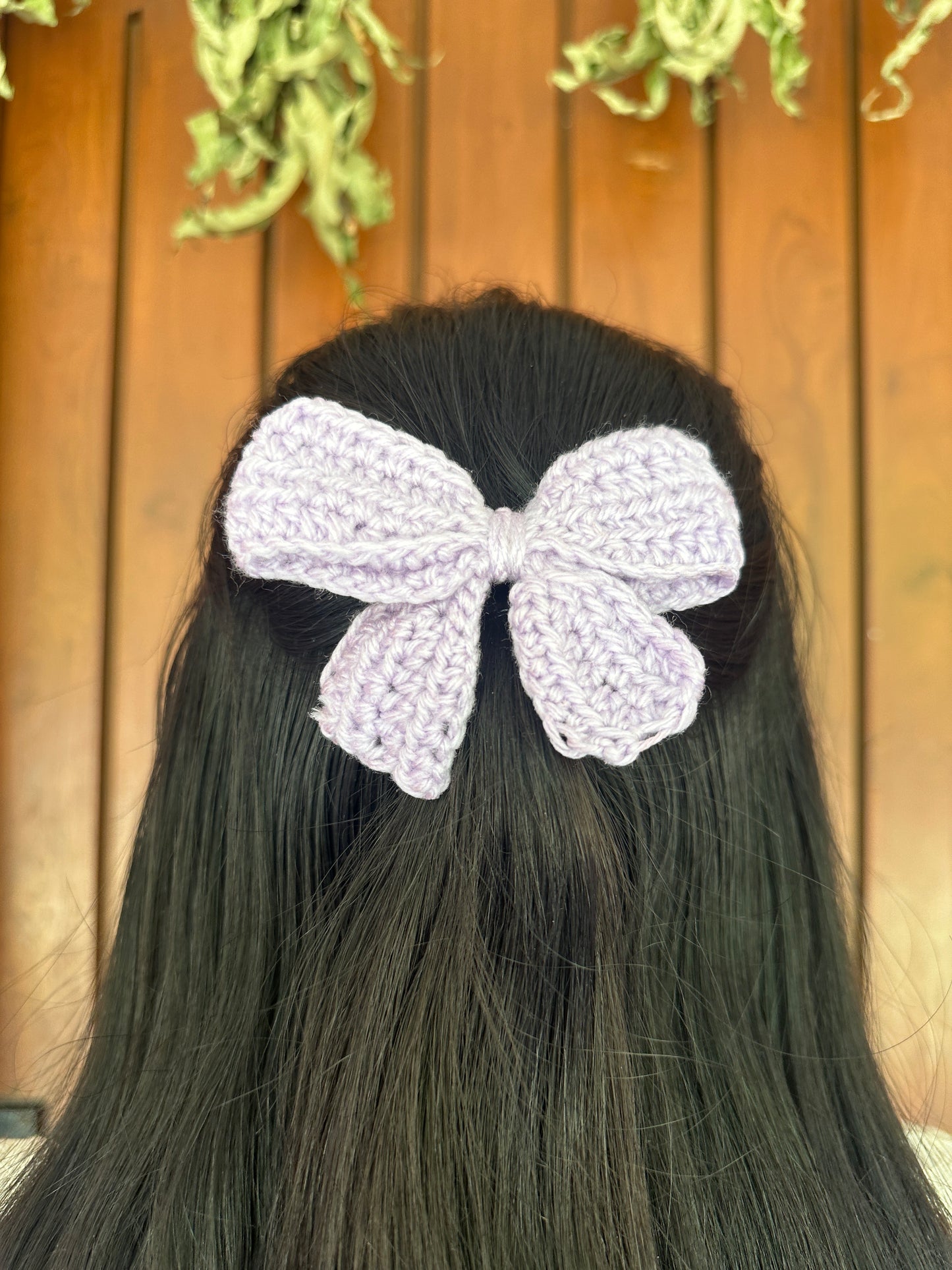 Cute crochet mini hairbow (purple)