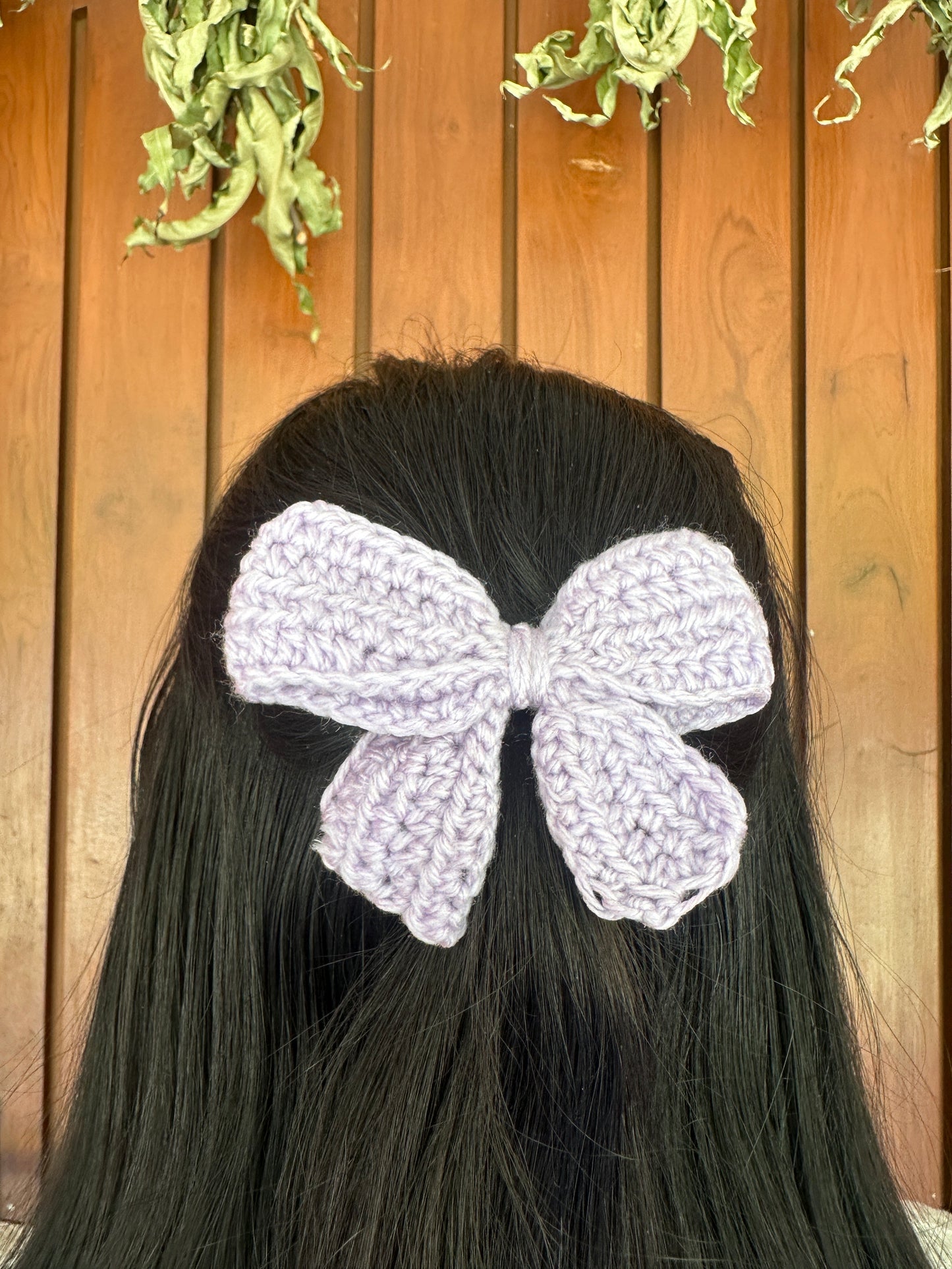 Cute crochet mini hairbow (purple)
