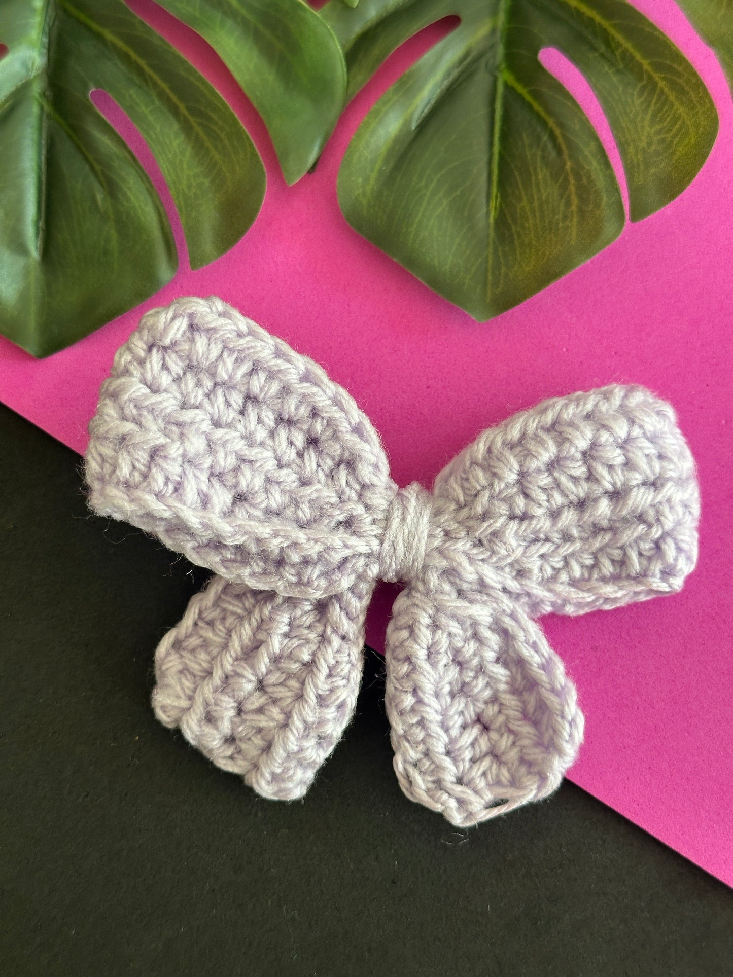 Cute crochet mini hairbow (purple)