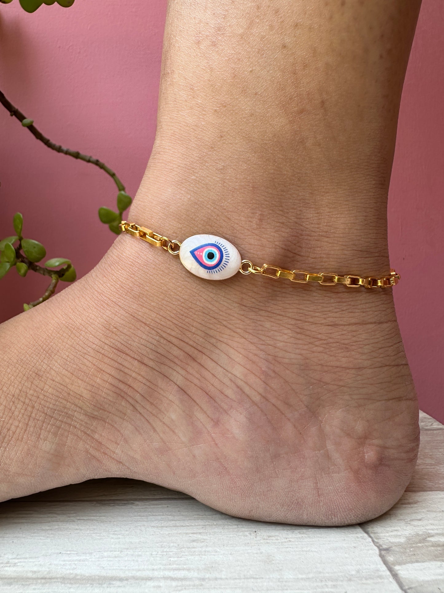 Evil eye anklet