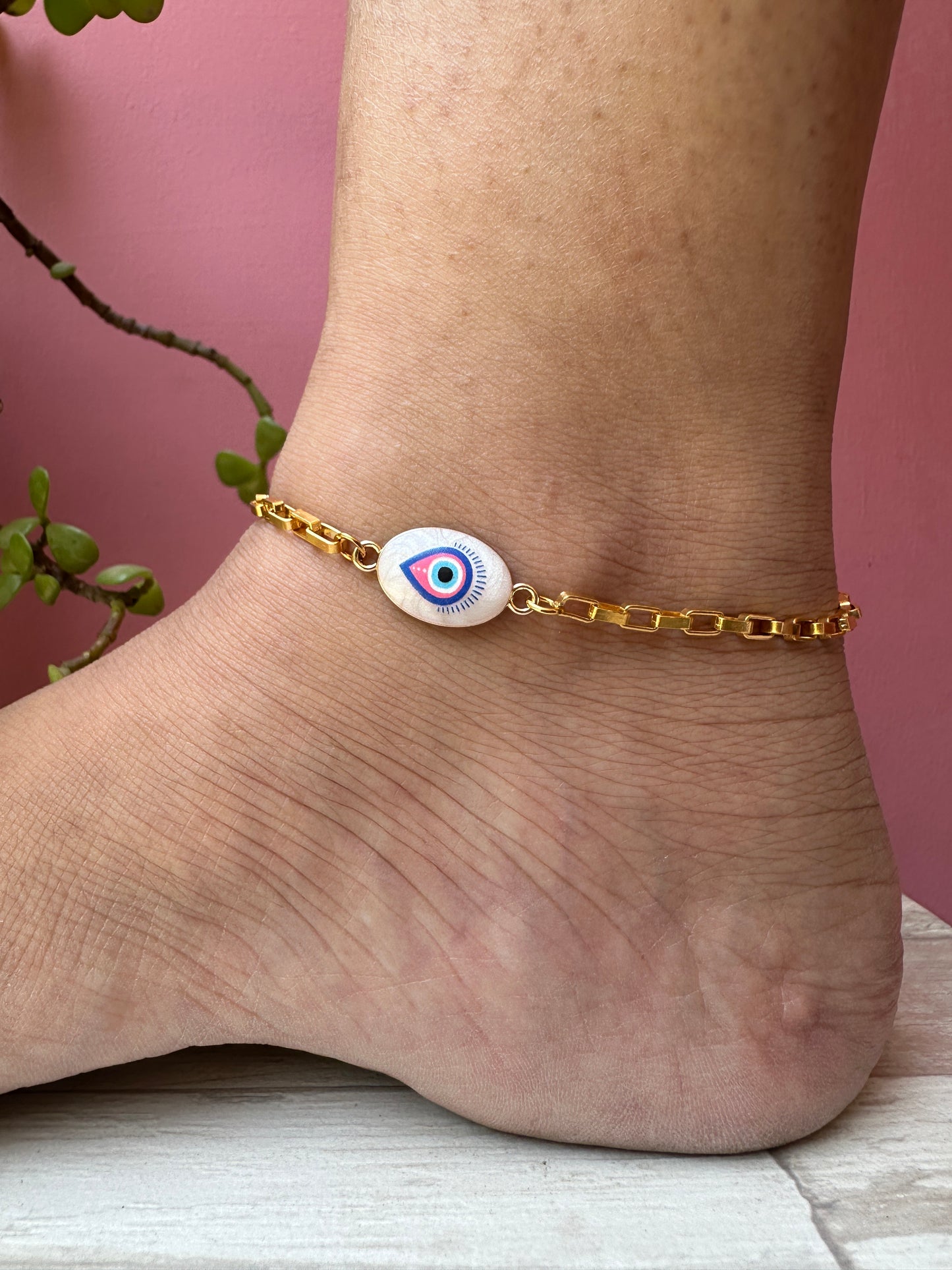 Evil eye anklet