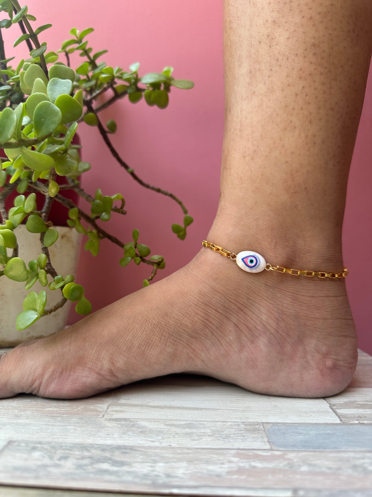 Evil eye anklet