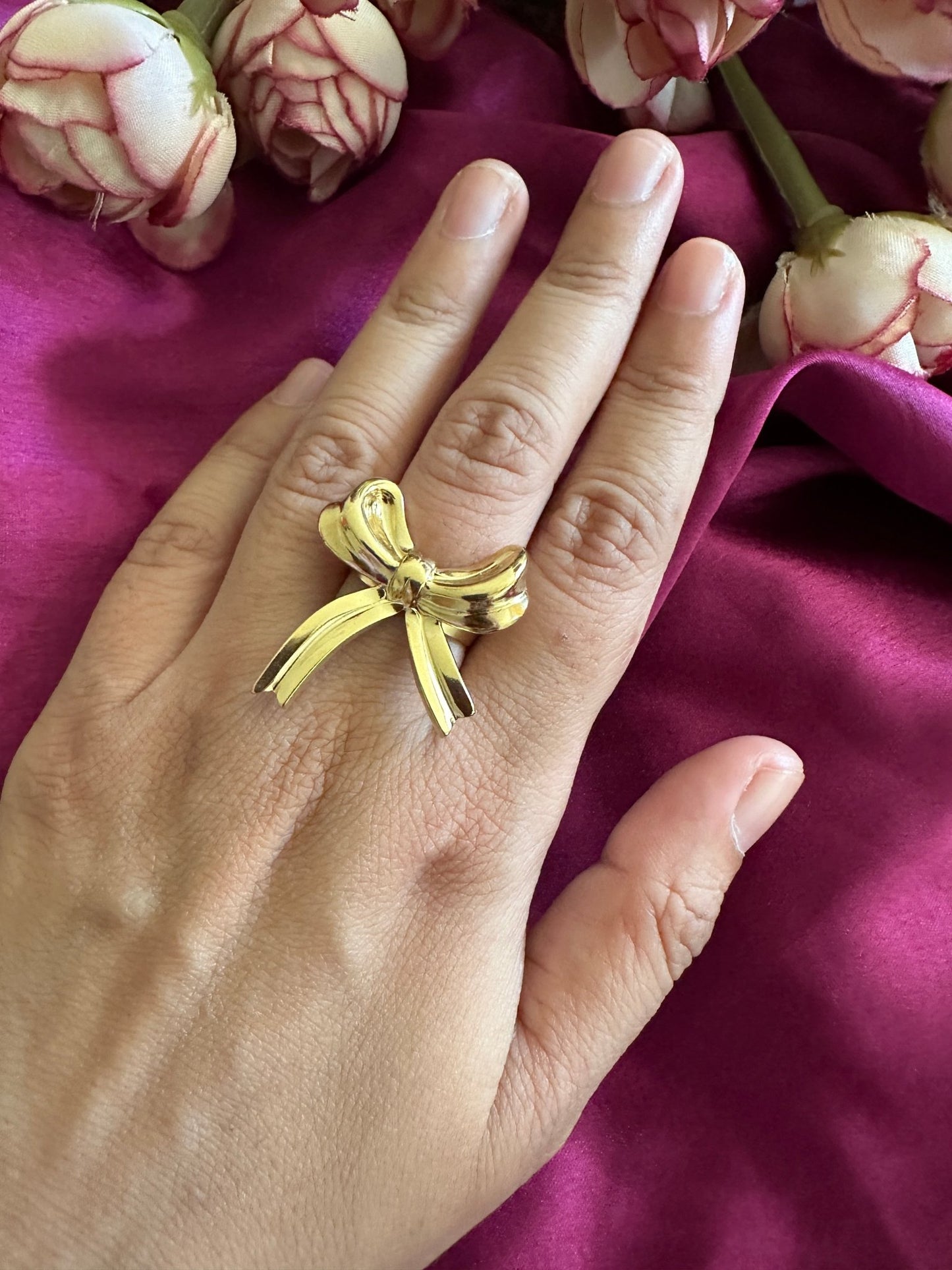Anti tarnish bow ring - Kalakari
