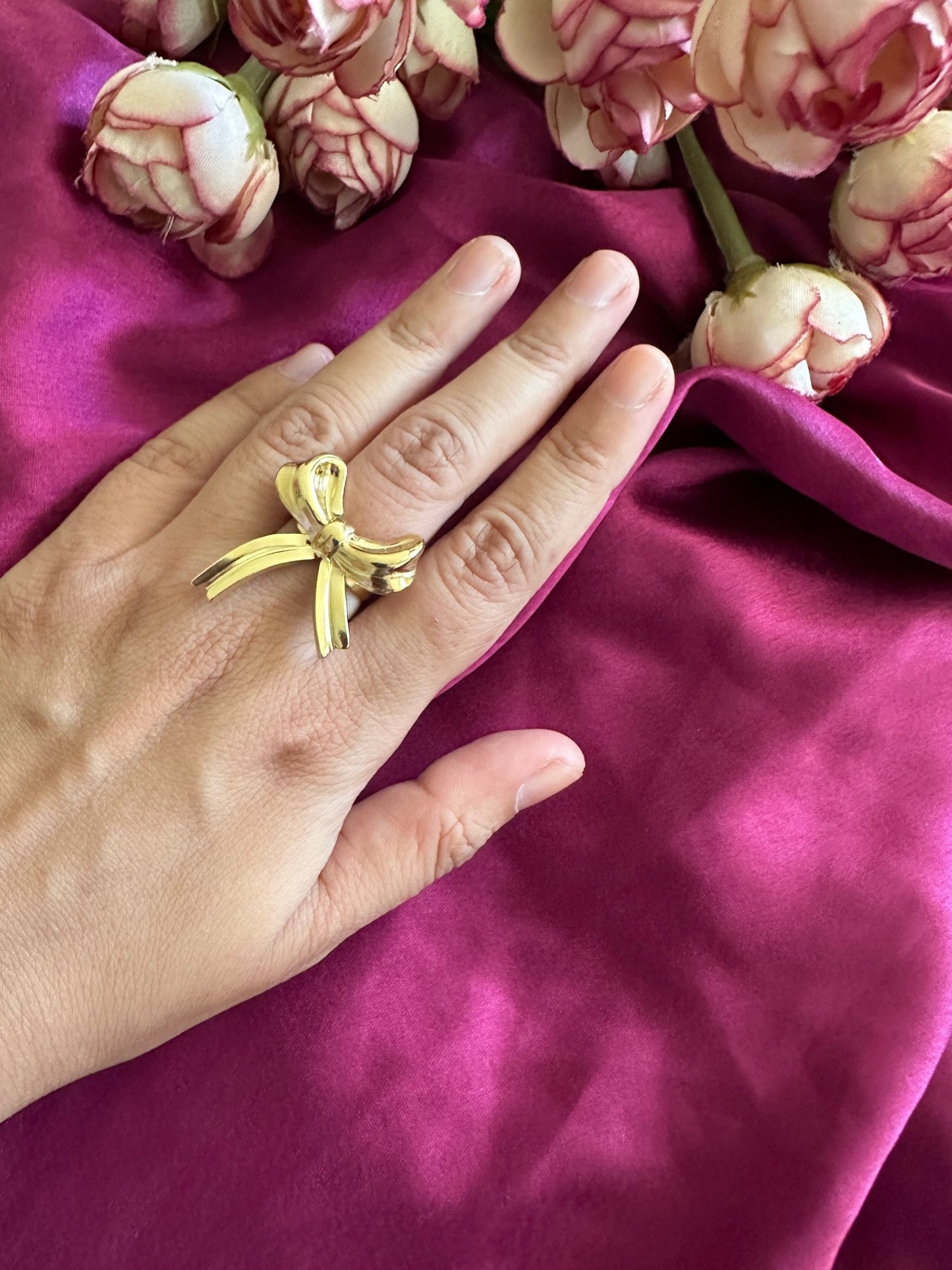 Anti tarnish bow ring - Kalakari
