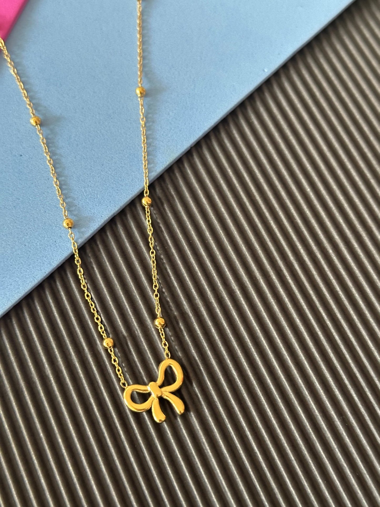Anti tarnish Infinity bow necklace - Kalakari