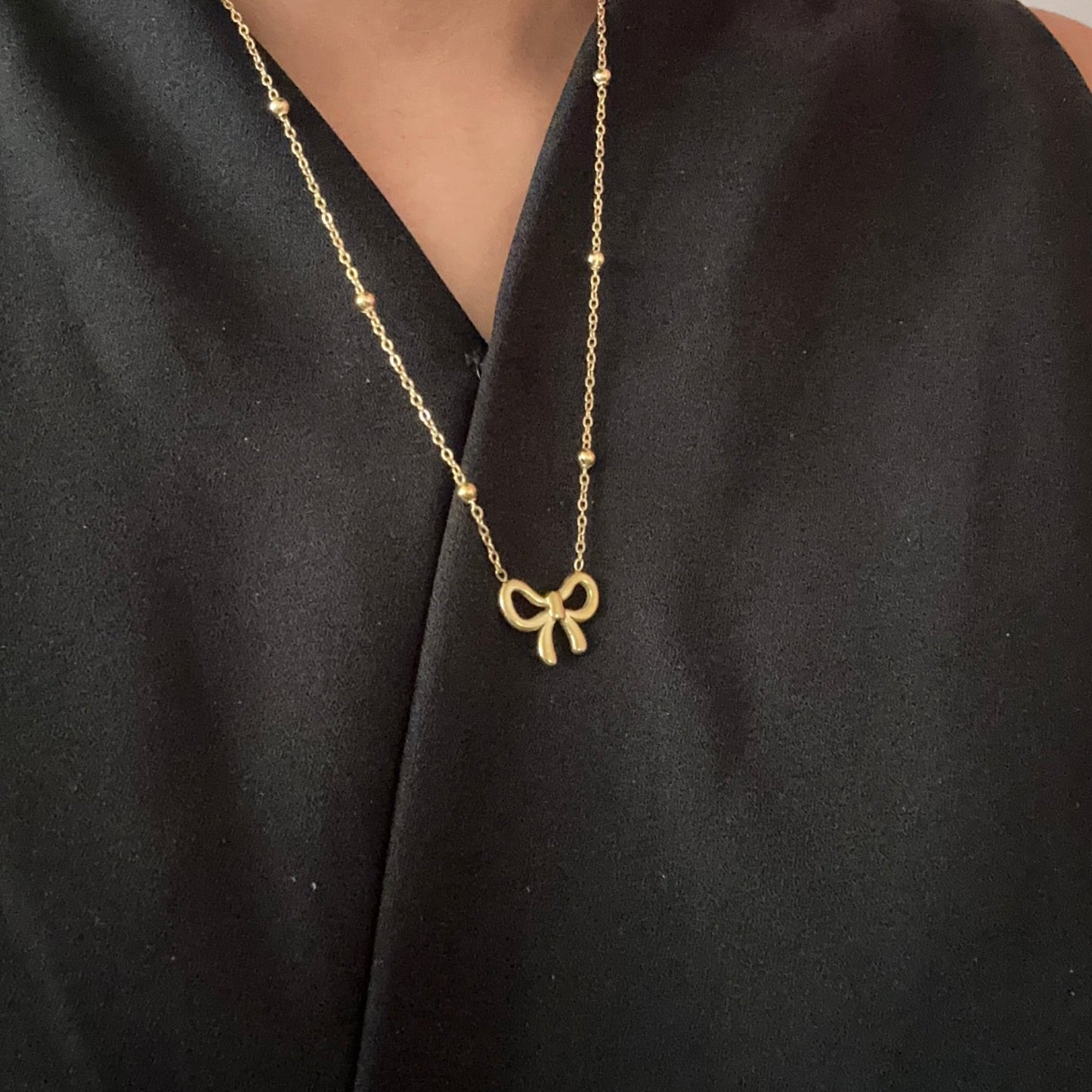 Anti tarnish Infinity bow necklace - Kalakari