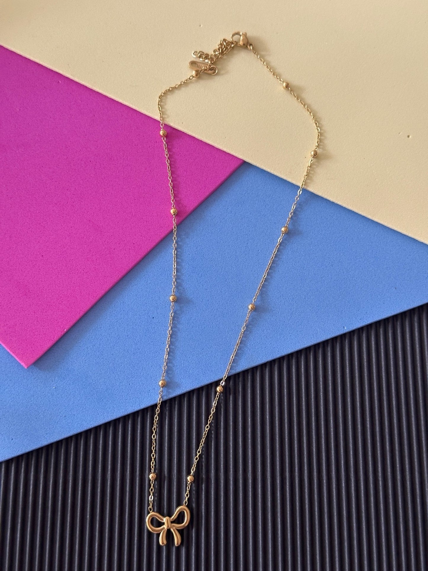 Anti tarnish Infinity bow necklace - Kalakari