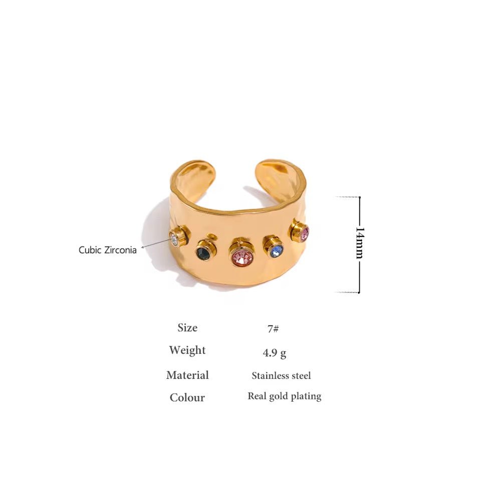 Aurelia adjustable ring (18k gold plated ) - Kalakari