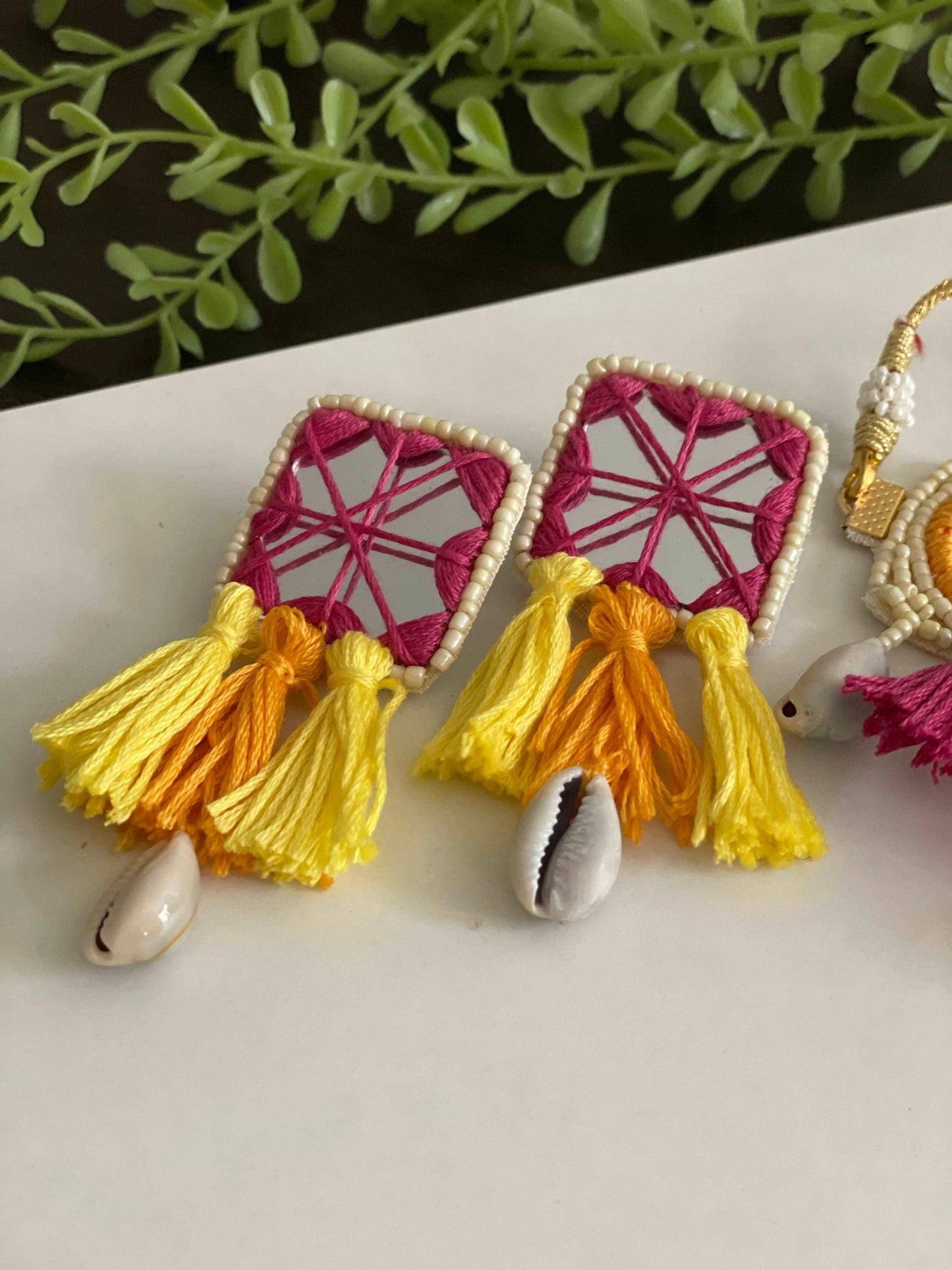 Boho mirror choker and earrings - Kalakari