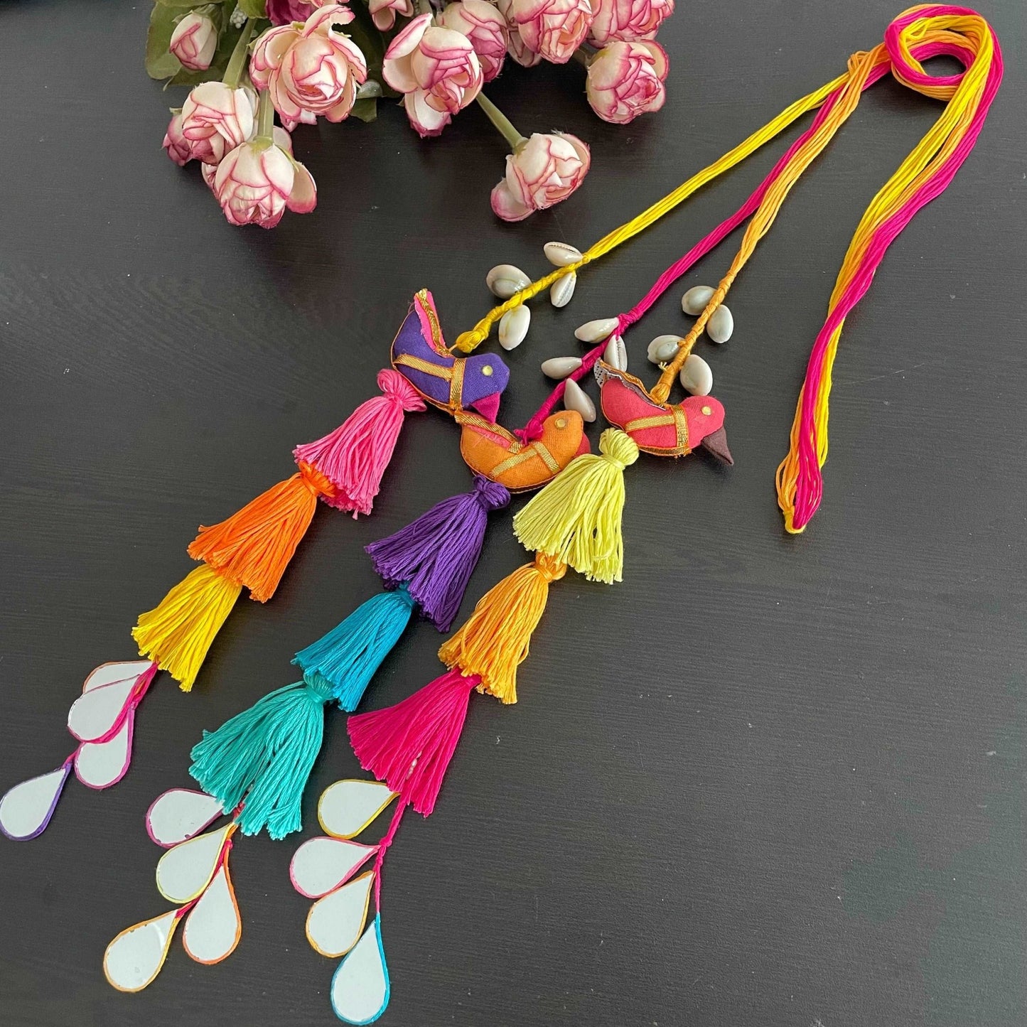 Boho mirror necklace set for Haldi / Mehendi - Kalakari
