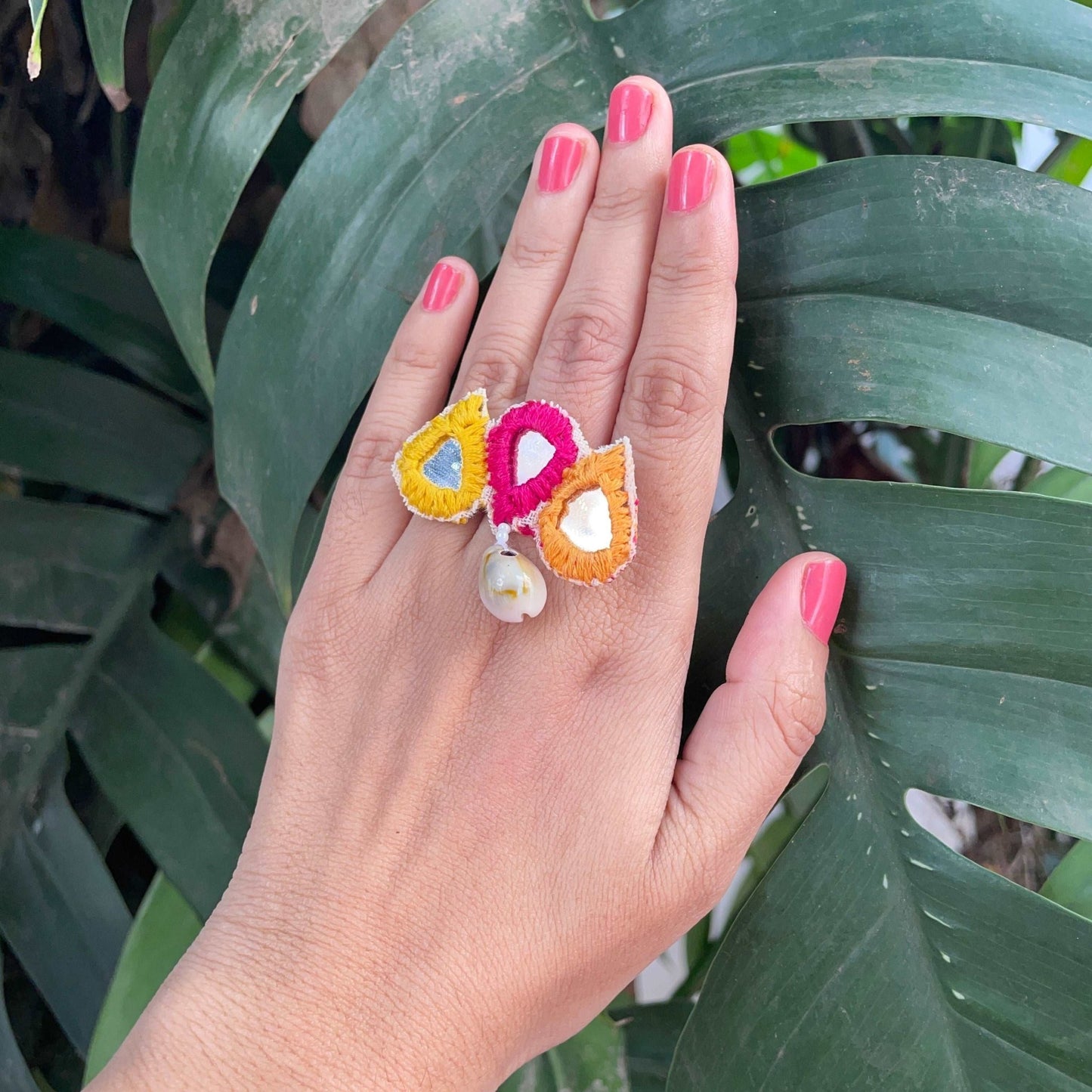 Boho mirror necklace set for Haldi / Mehendi - Kalakari