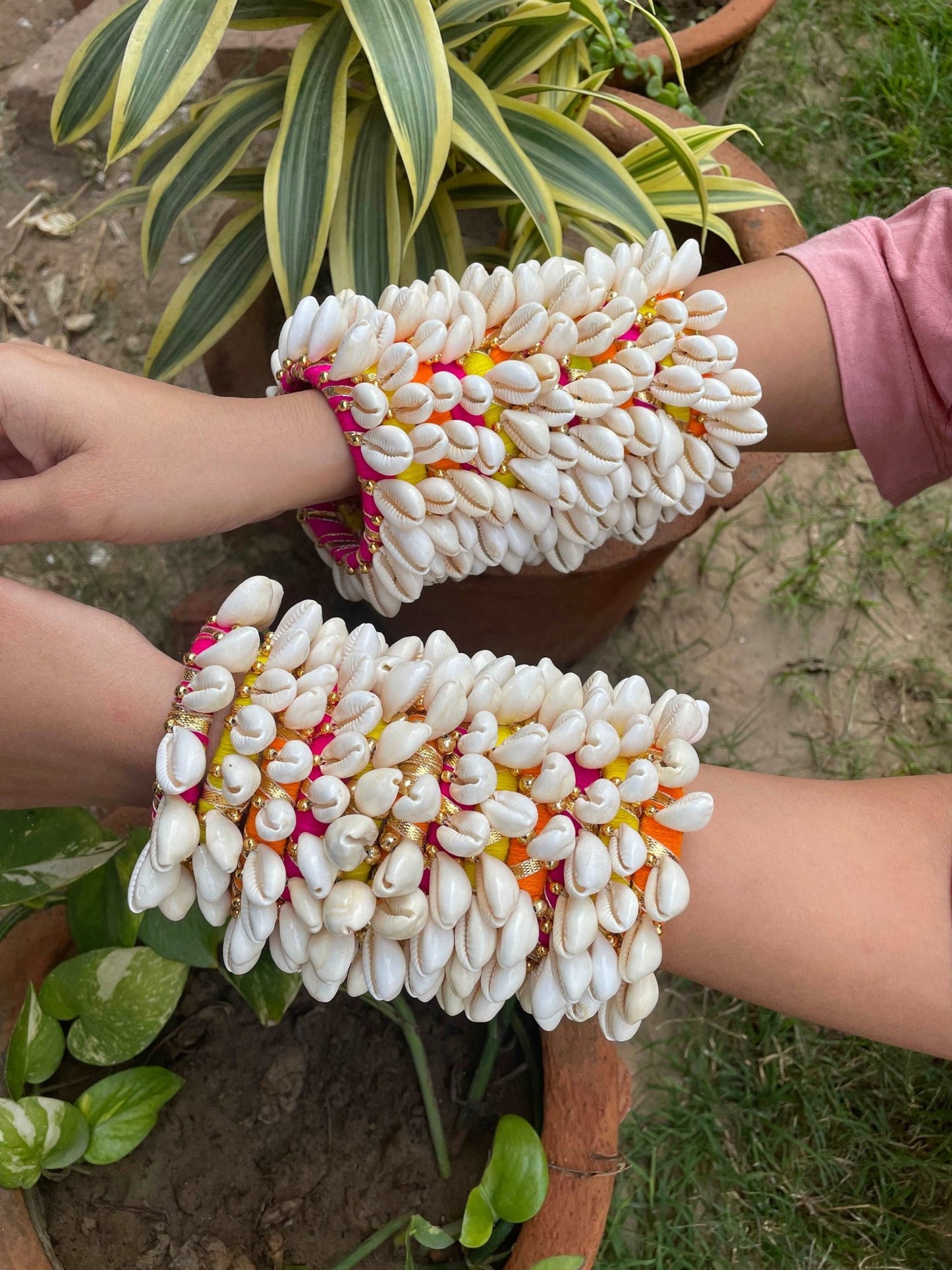 Boho shell bangles - Kalakari