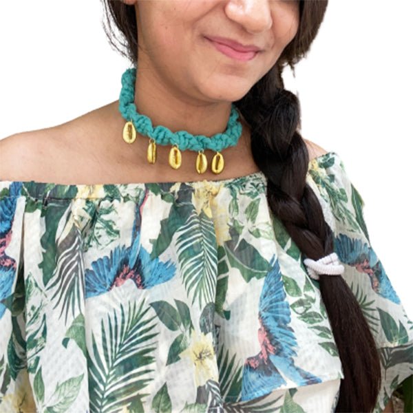 Boho teal necklace - Kalakari