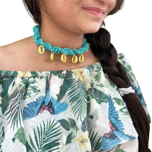 Boho teal necklace - Kalakari