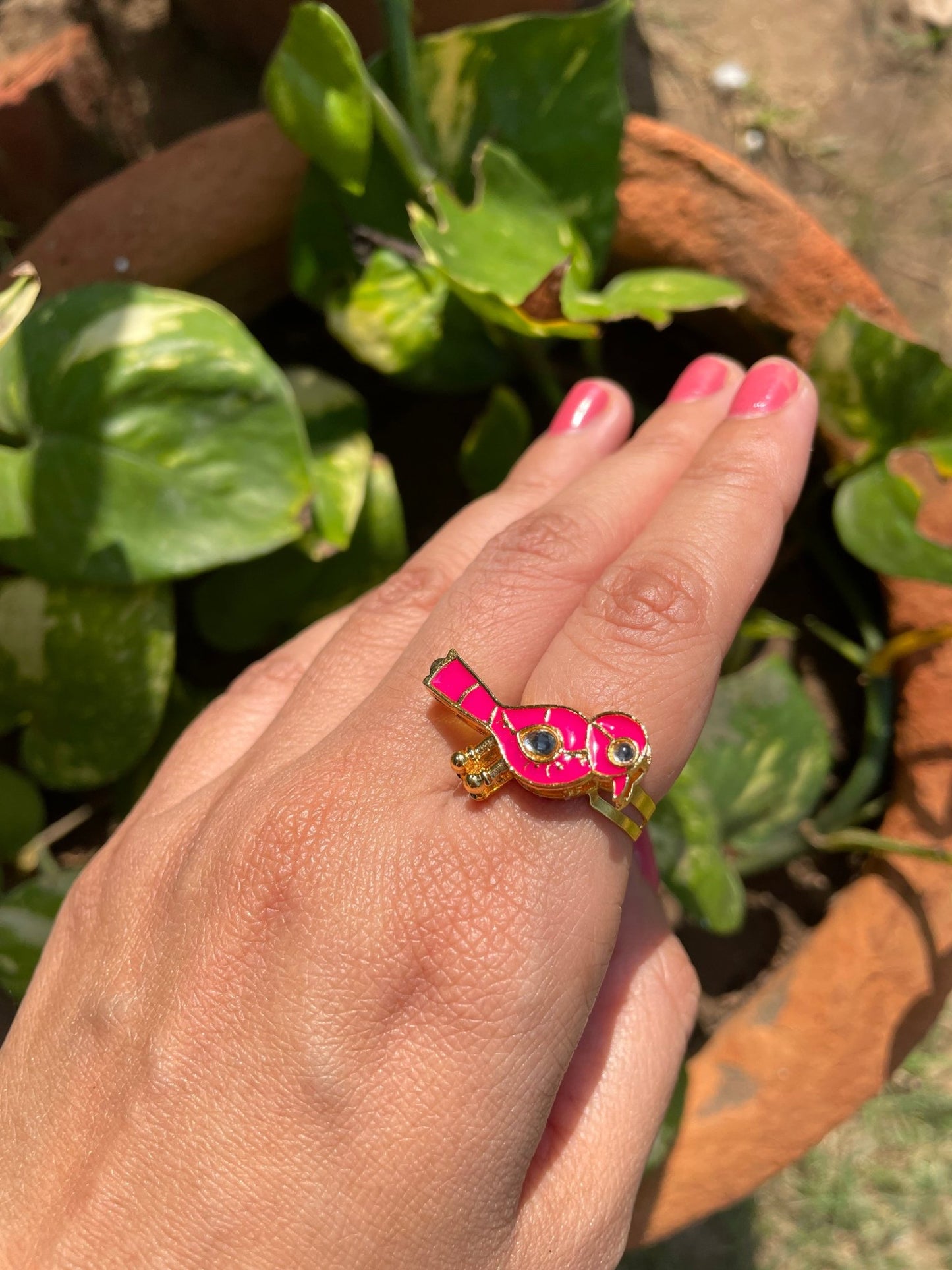 Chidiya meenakari ring - Kalakari