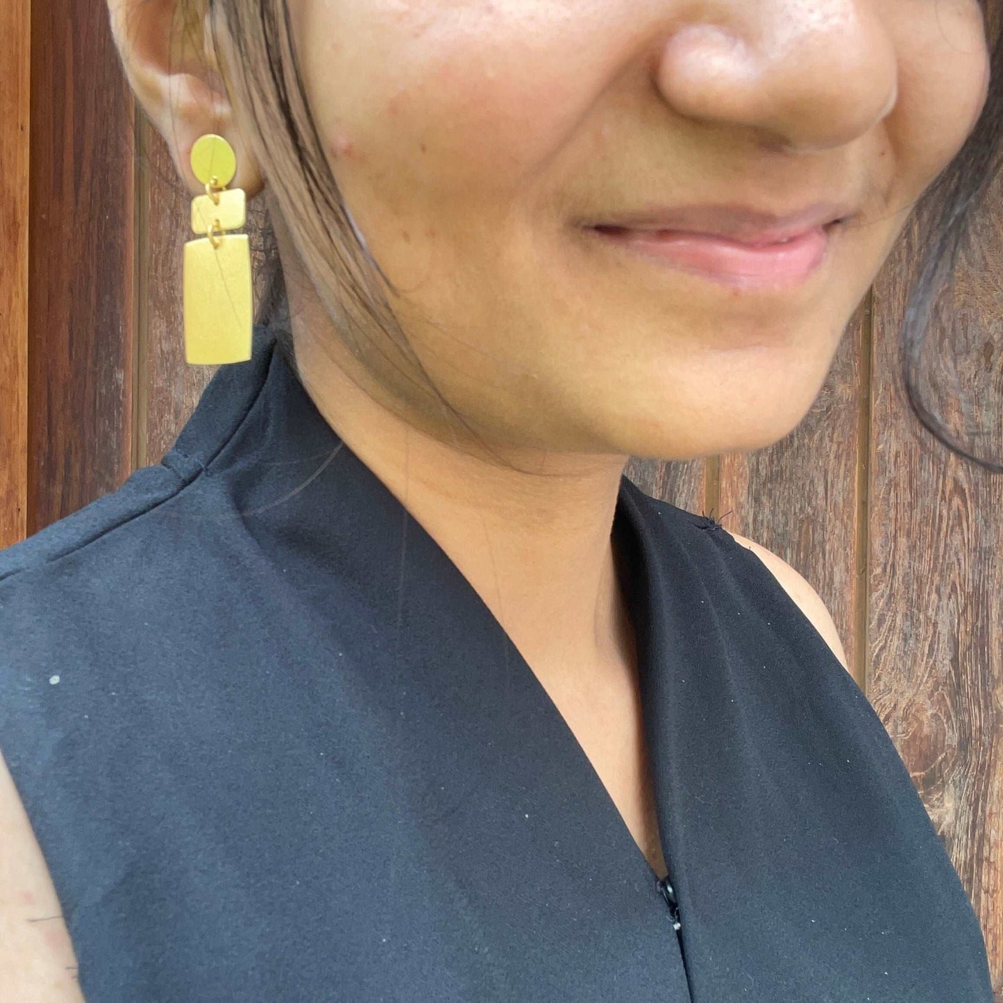 Dainty rectangle earrings - Kalakari