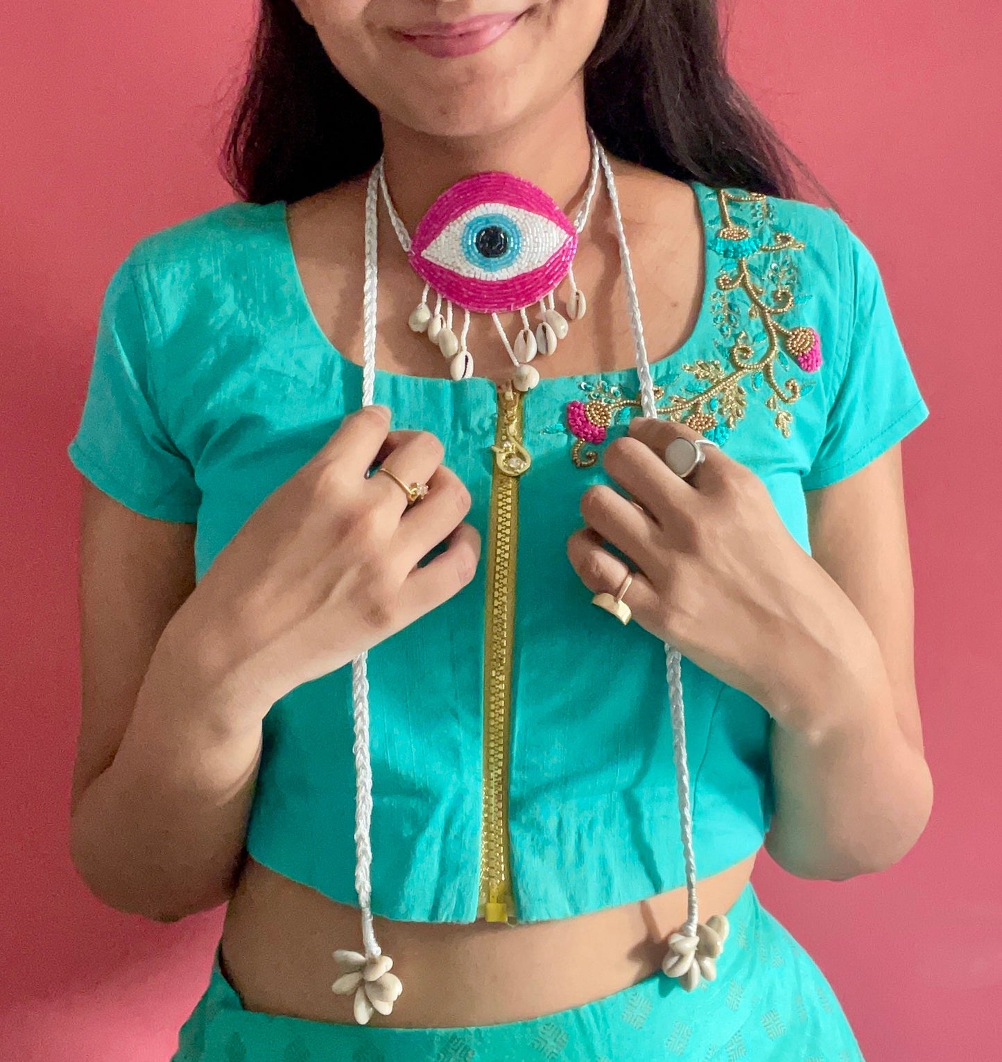 Evil eye necklace cum waistbelt - Kalakari
