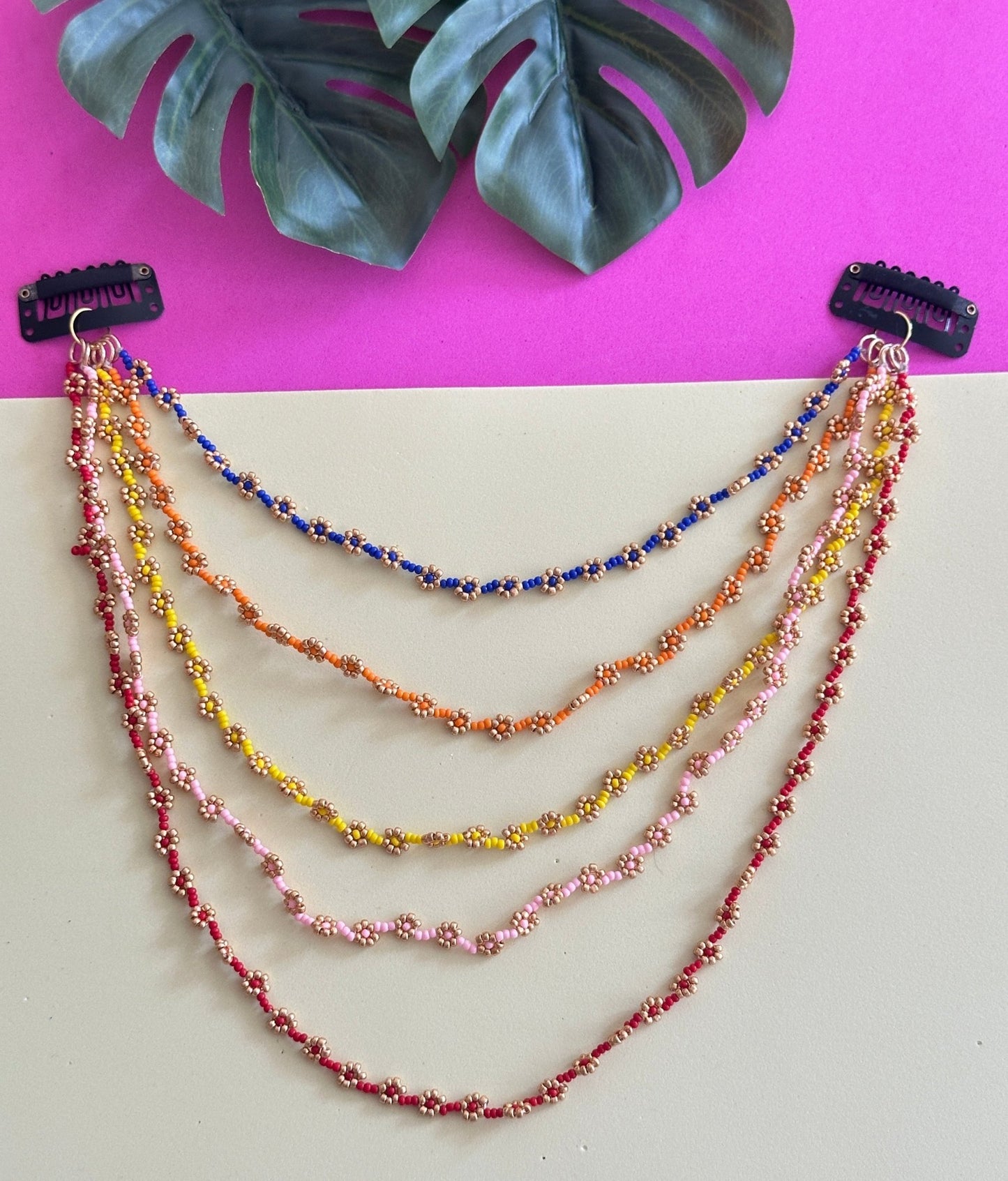 Floral beaded hair accessory - Kalakari