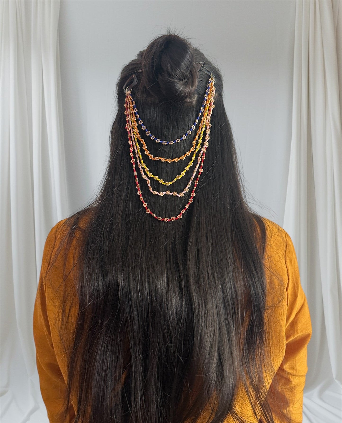 Floral beaded hair accessory - Kalakari