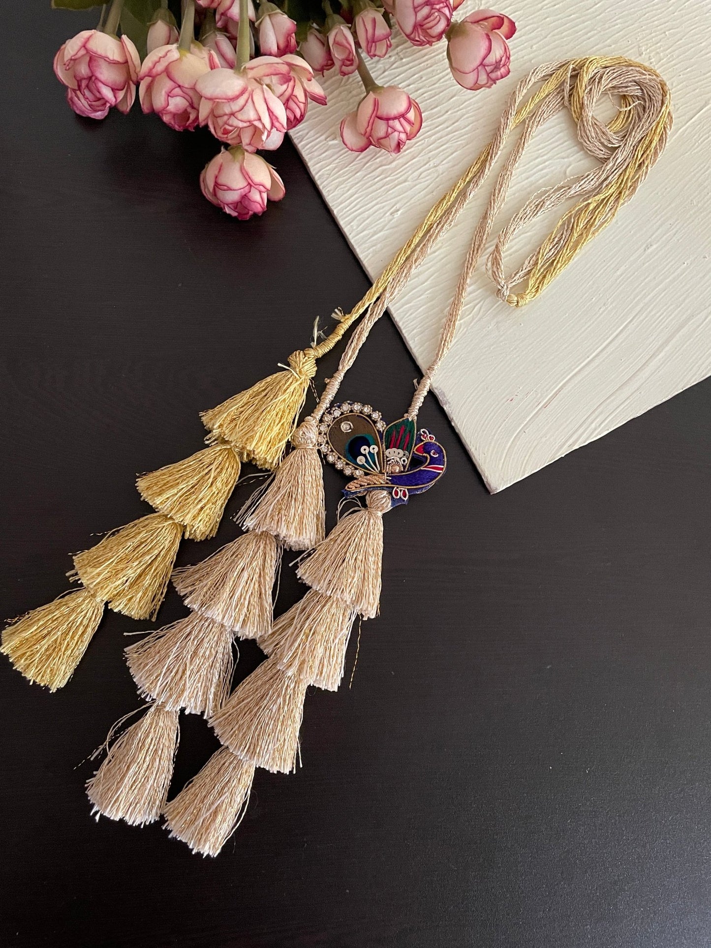 Golden affair parandi and earrings - Kalakari