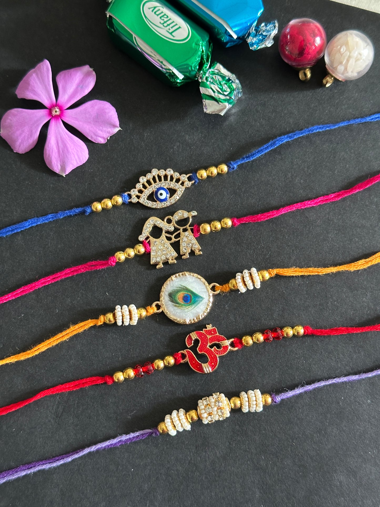 Set of 5 designer rakhis