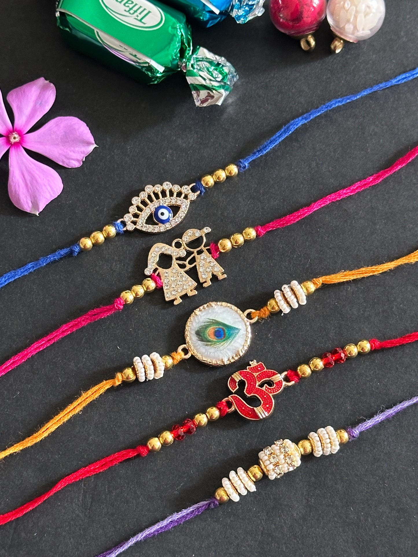 Set of 5 designer rakhis