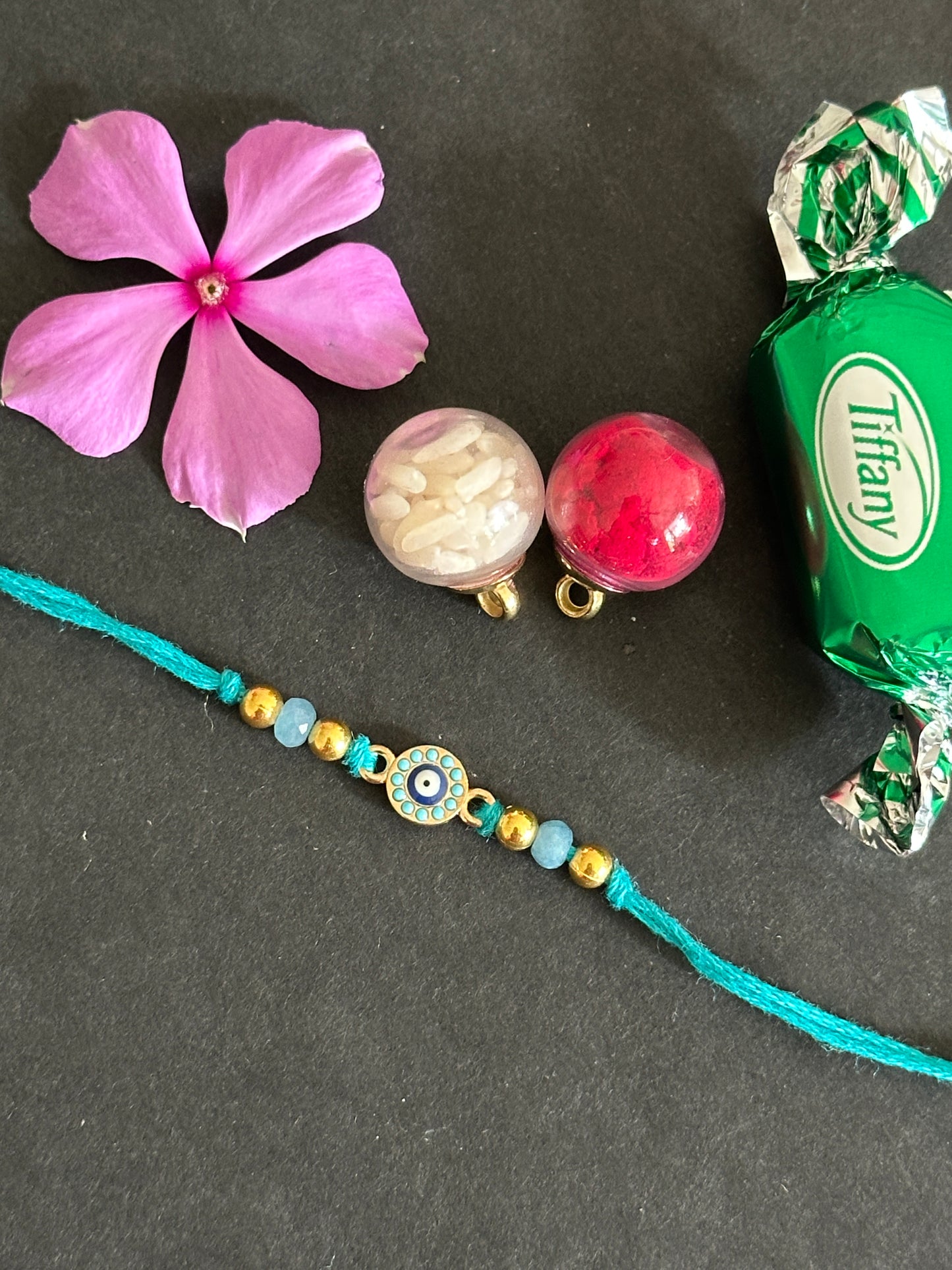 Set of 5 dainty evil eye rakhi