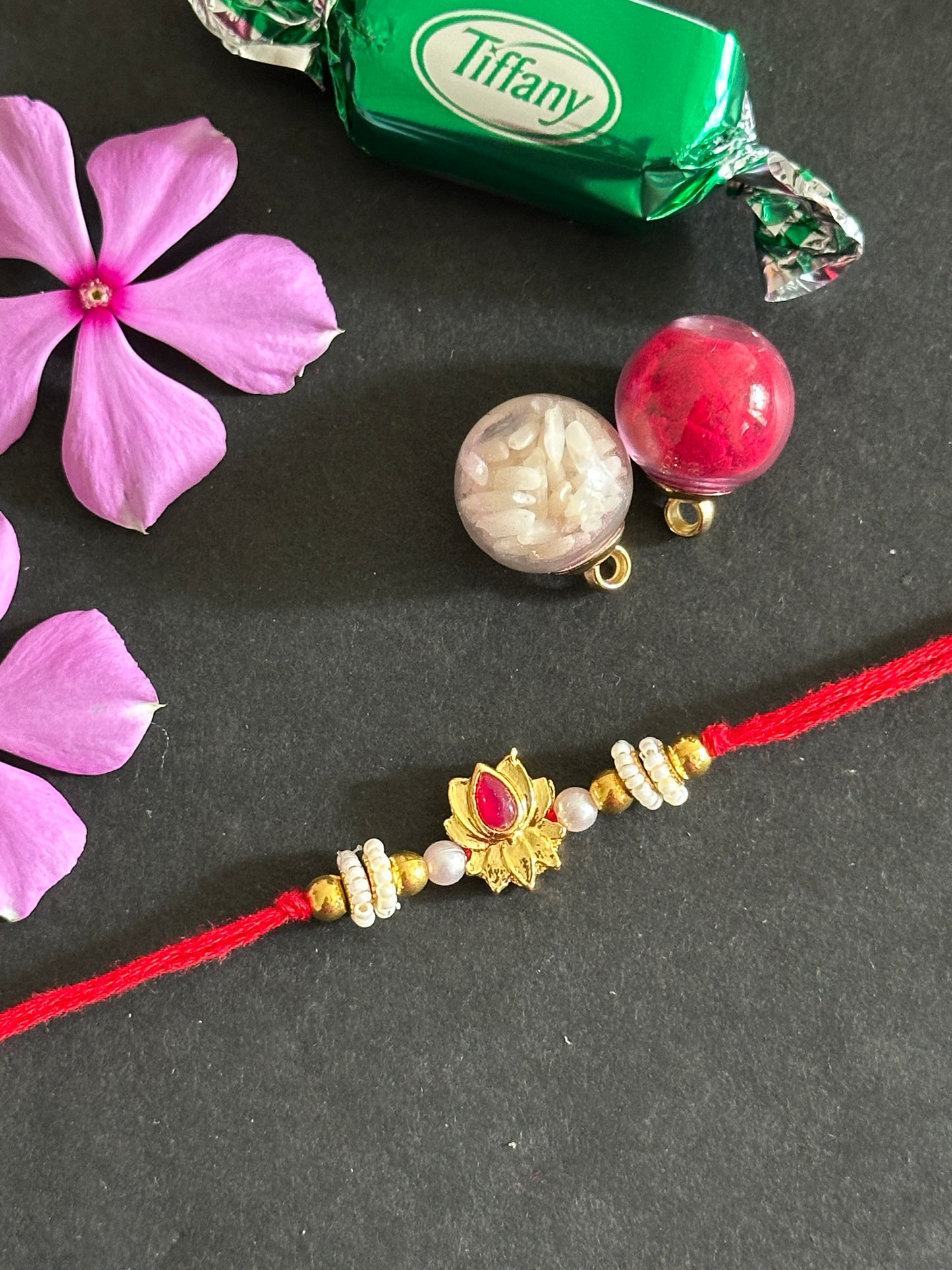 Set of 3 floral kundan rakhi