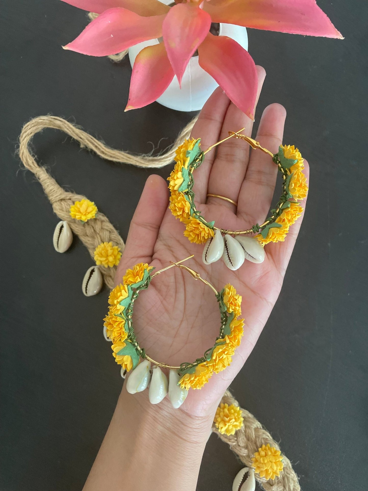 Jute floral necklace set - Kalakari