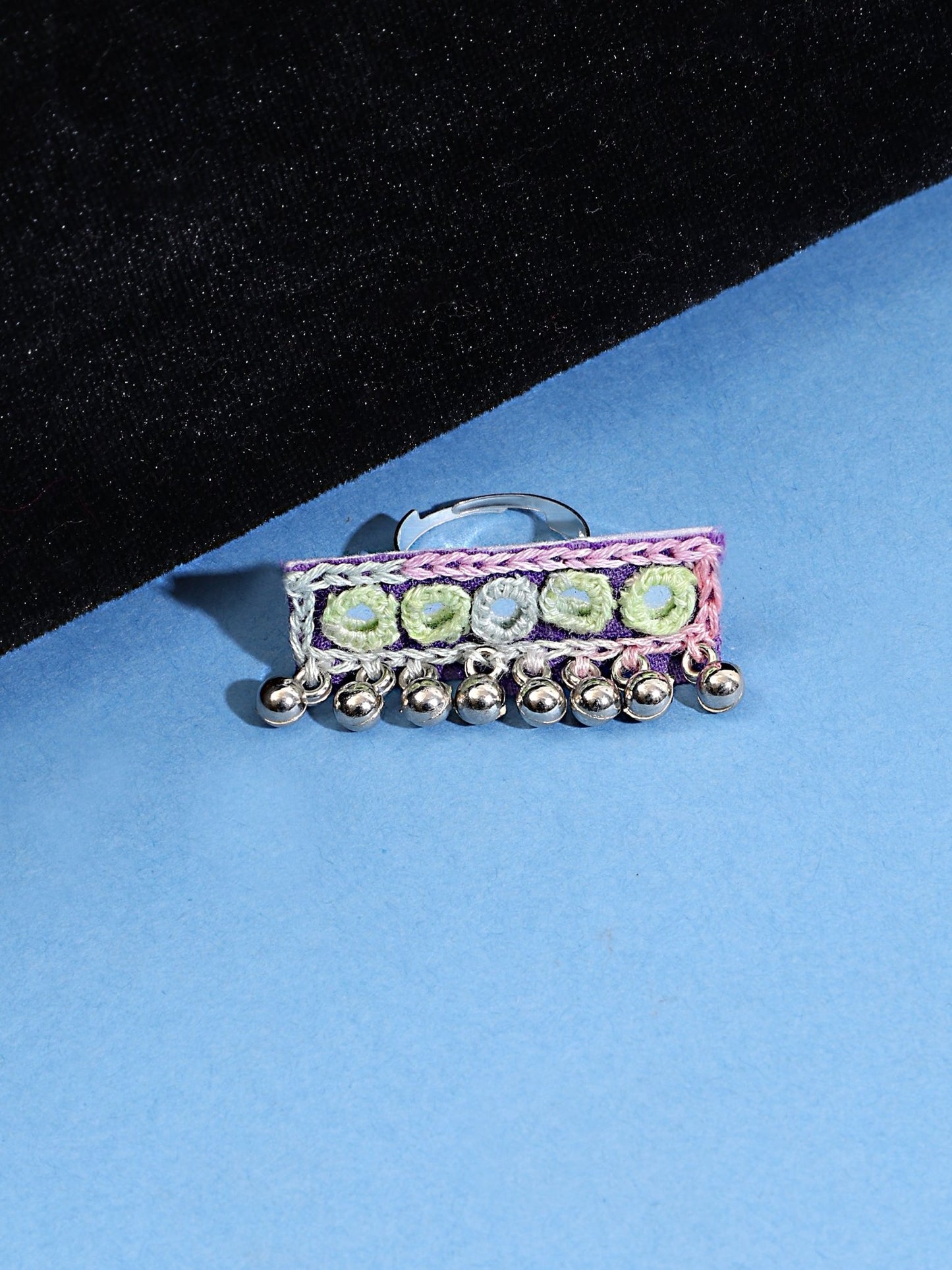 Kutchi work adjustable ring - Kalakari