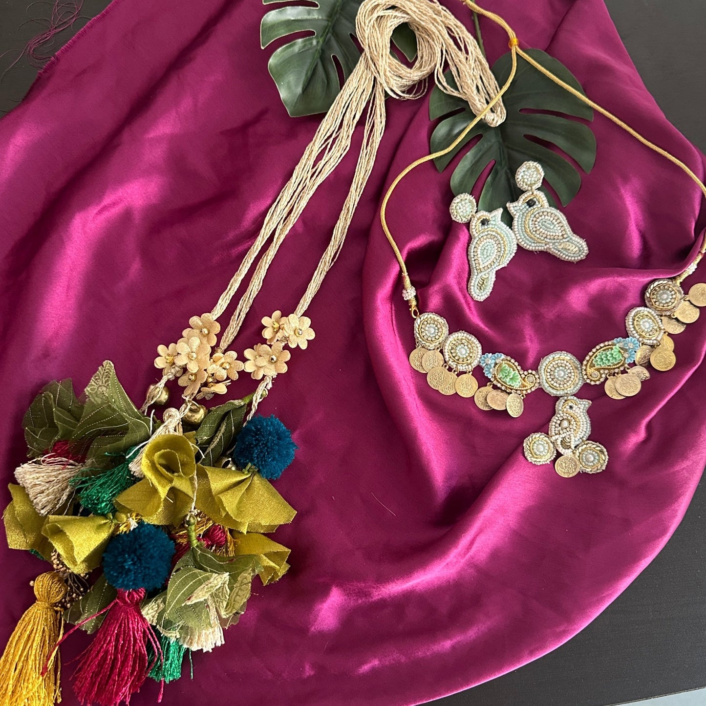 Mehendi special necklace set and parandi combo - Kalakari