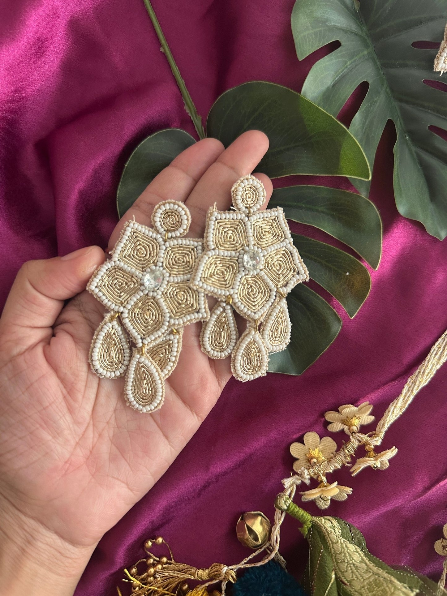Mehendi special parandi, ring and earrings combo - Kalakari