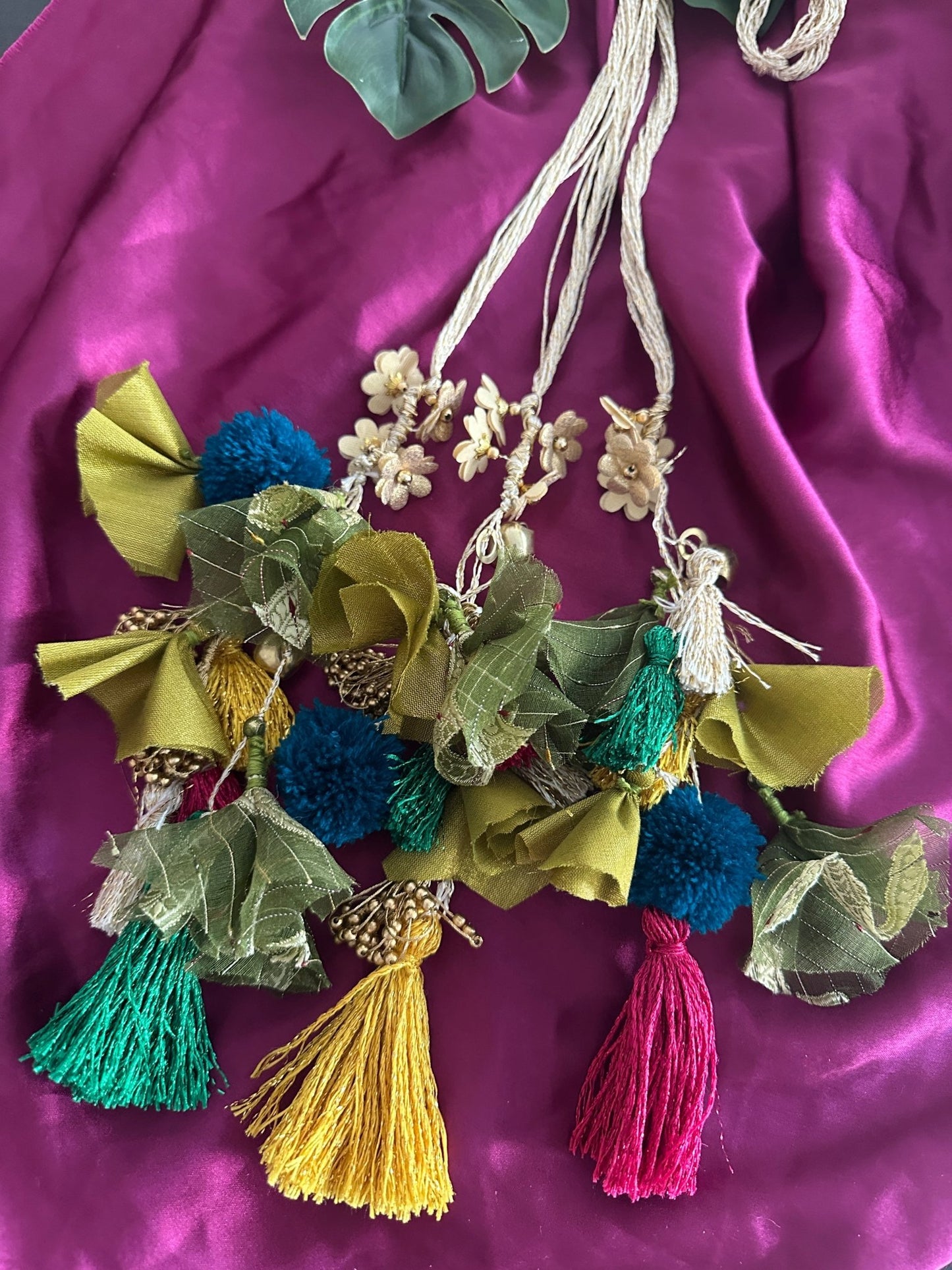 Mehendi special parandi, ring and earrings combo - Kalakari