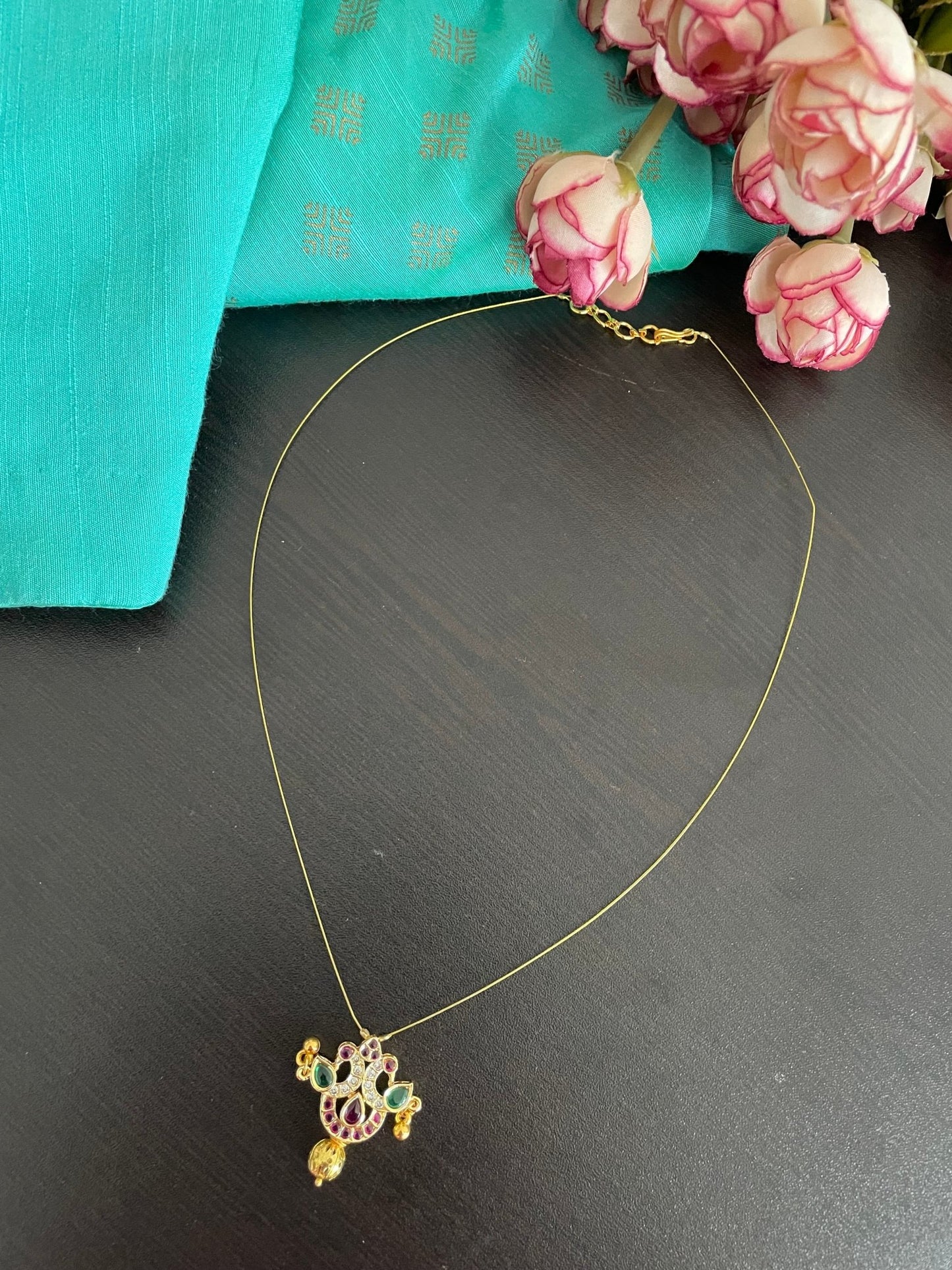 Morni polki invisible necklace - Kalakari