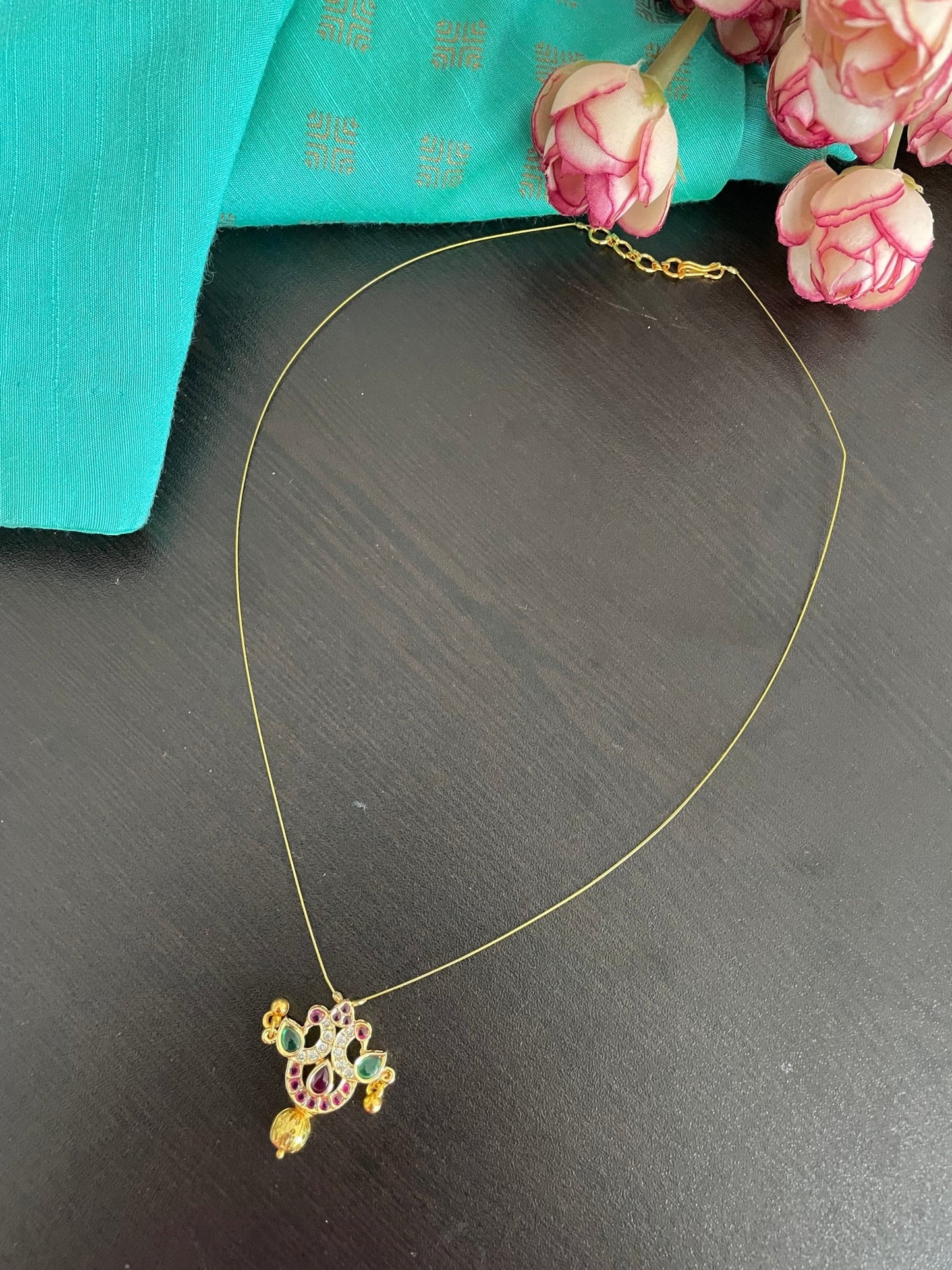 Morni polki invisible necklace - Kalakari