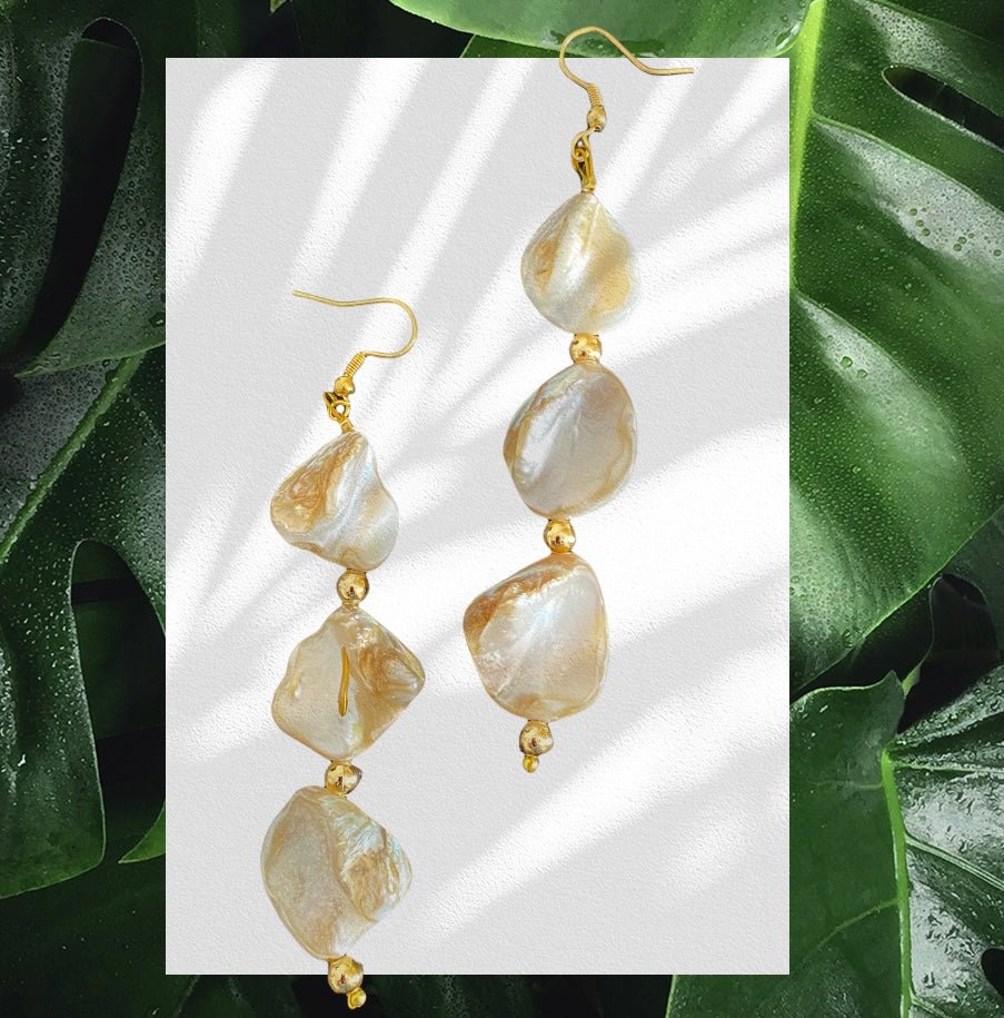 Mother of pearls danglers - Kalakari