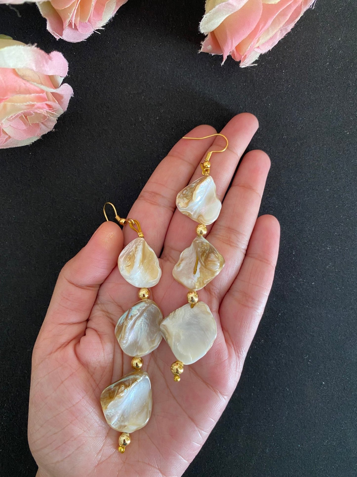 Mother of pearls danglers - Kalakari