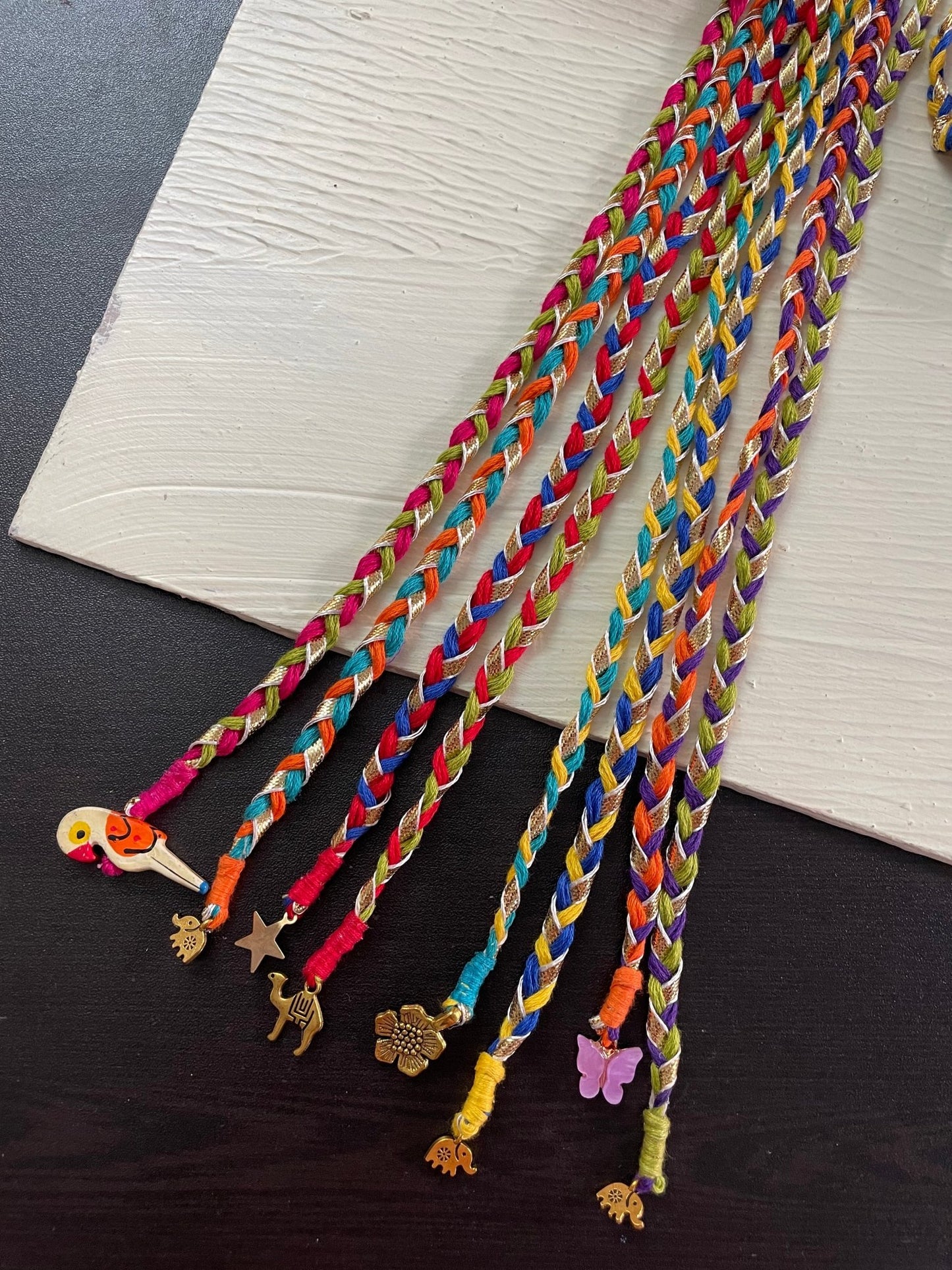 Multicolored gota hairbraids - Kalakari