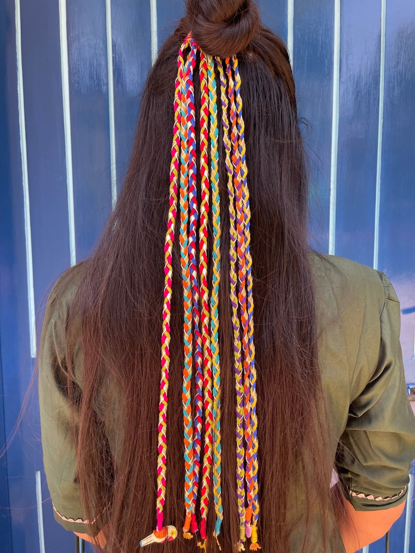 Multicolored gota hairbraids - Kalakari