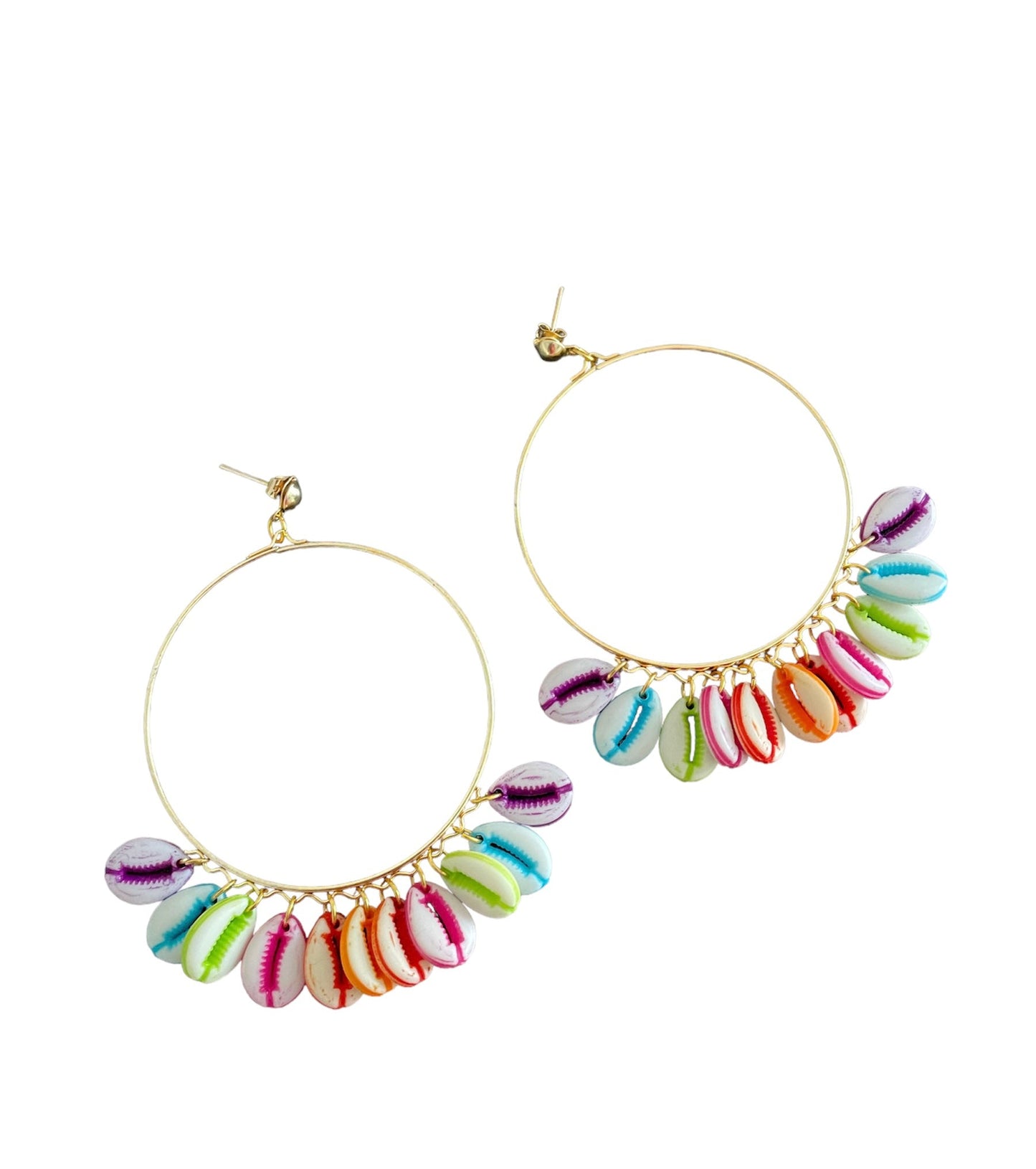 Multicolored shell hoops - Kalakari