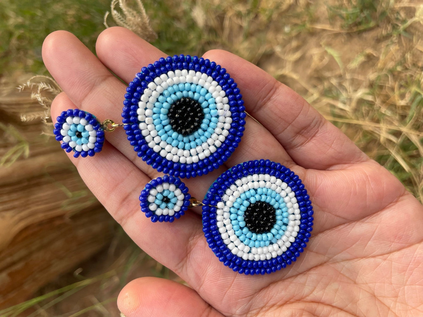 Nazarbattu earrings - Kalakari