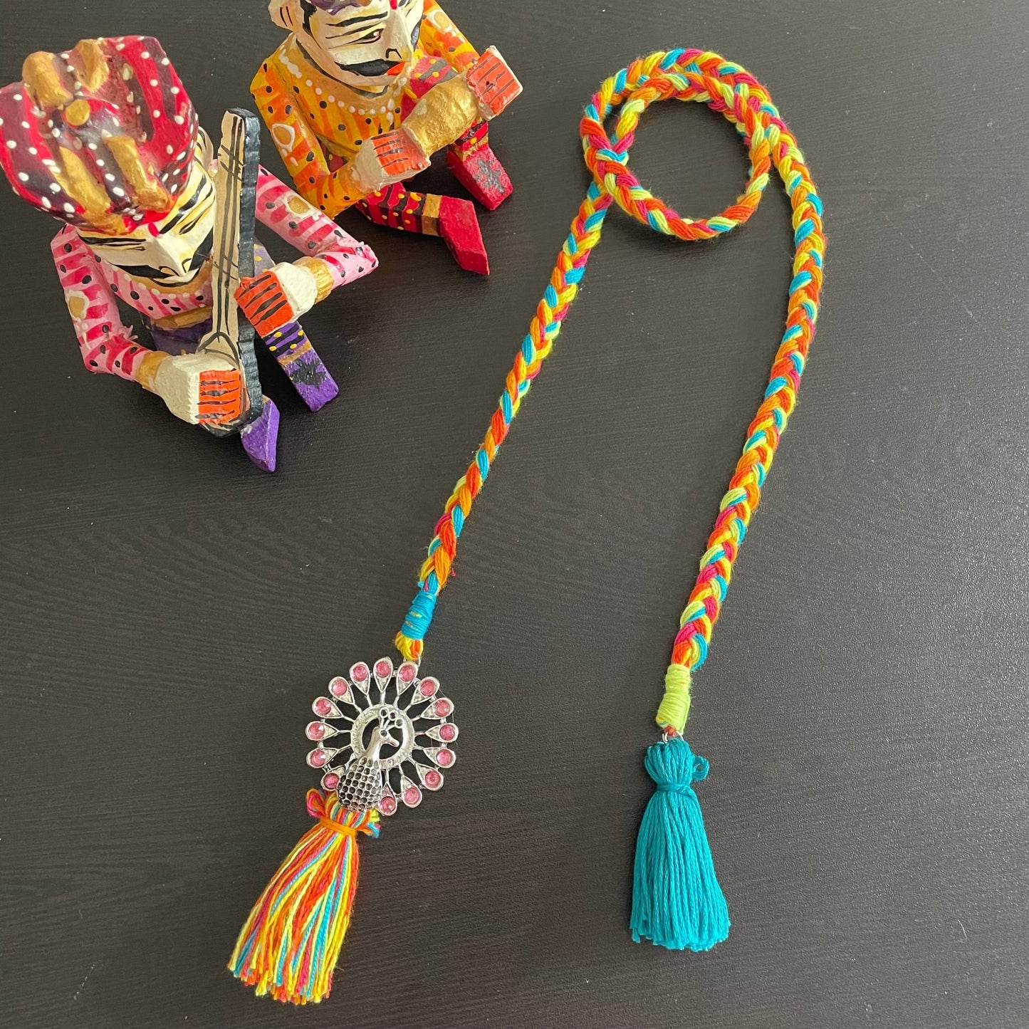 Peacock scarf necklace - Kalakari