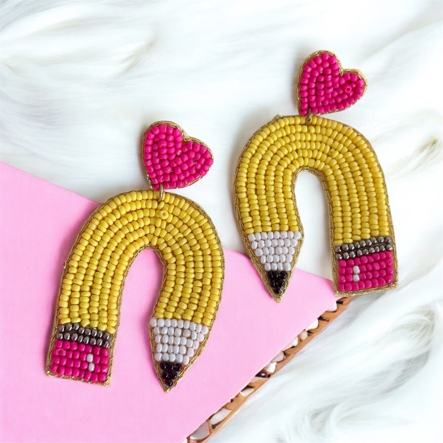 Pencil and heart danglers - Kalakari